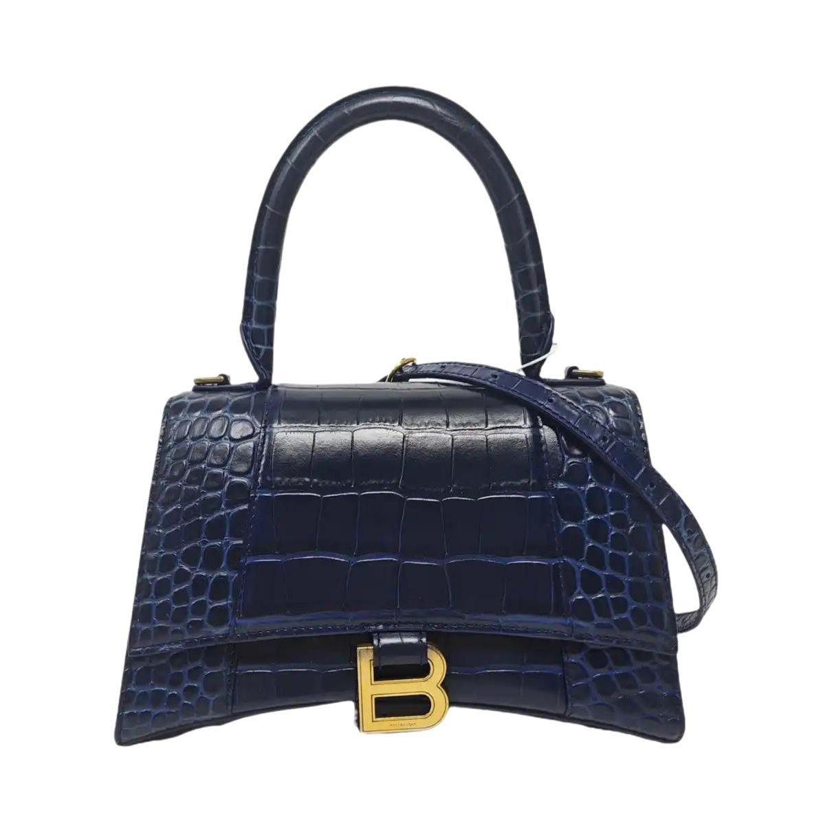 Hourglass leather handbag