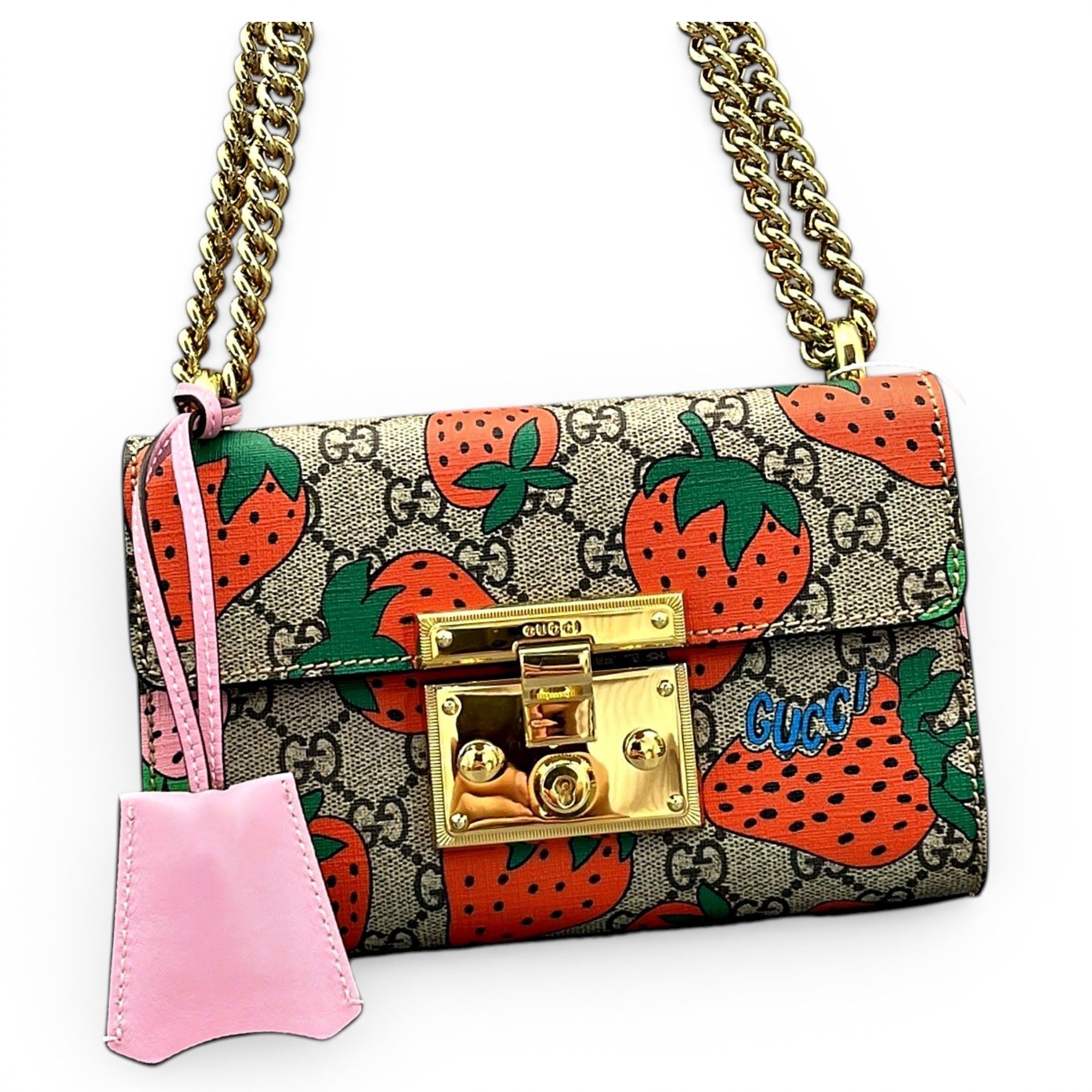 Padlock leather handbag
