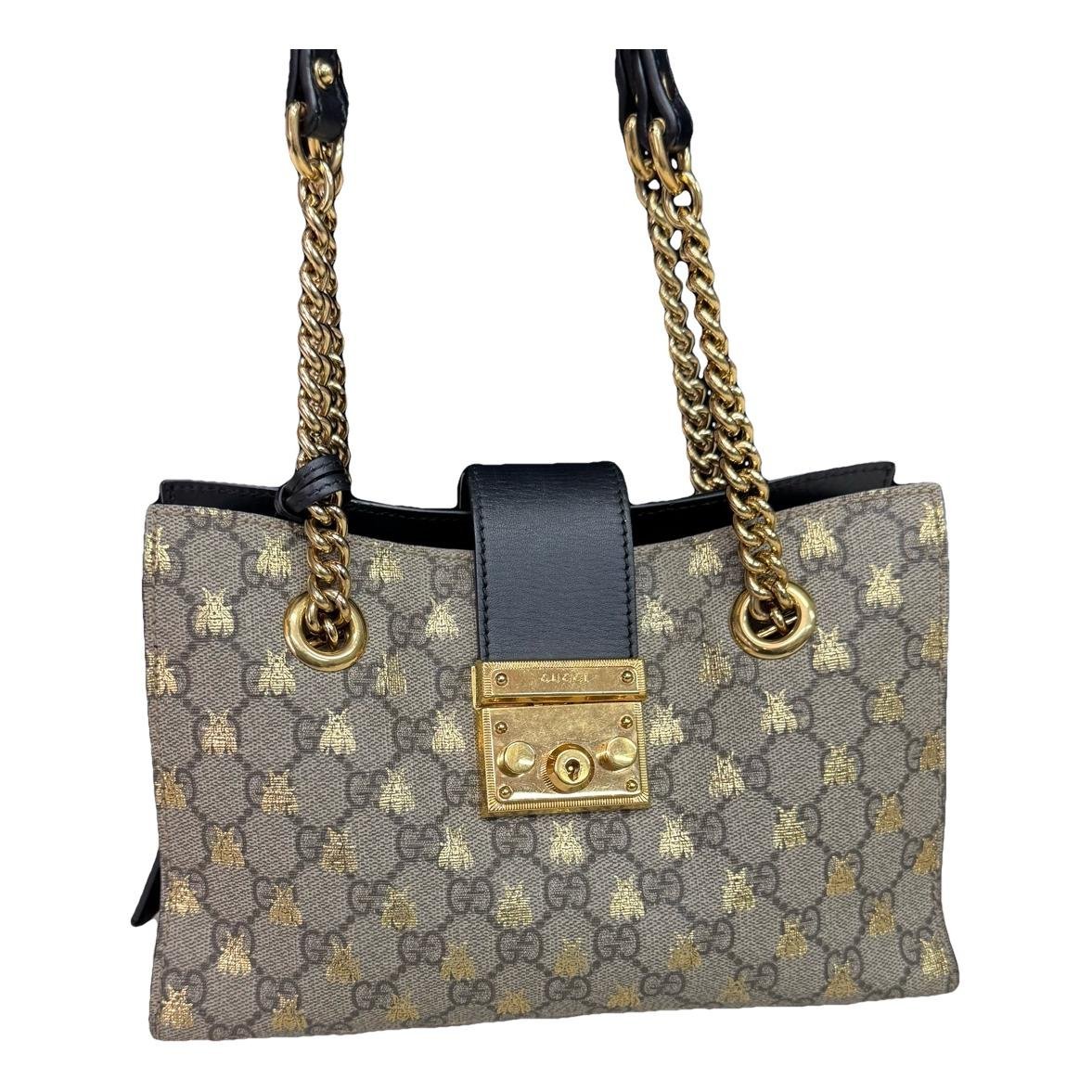 Padlock leather handbag