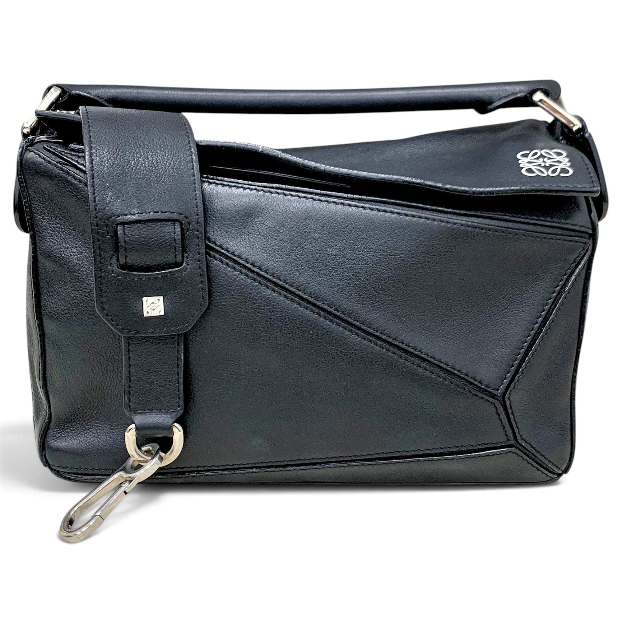 Puzzle leather handbag