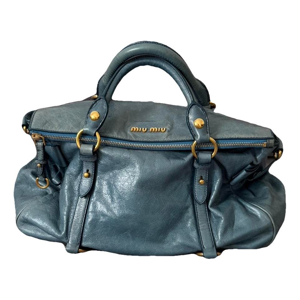 Bow bag leather handbag