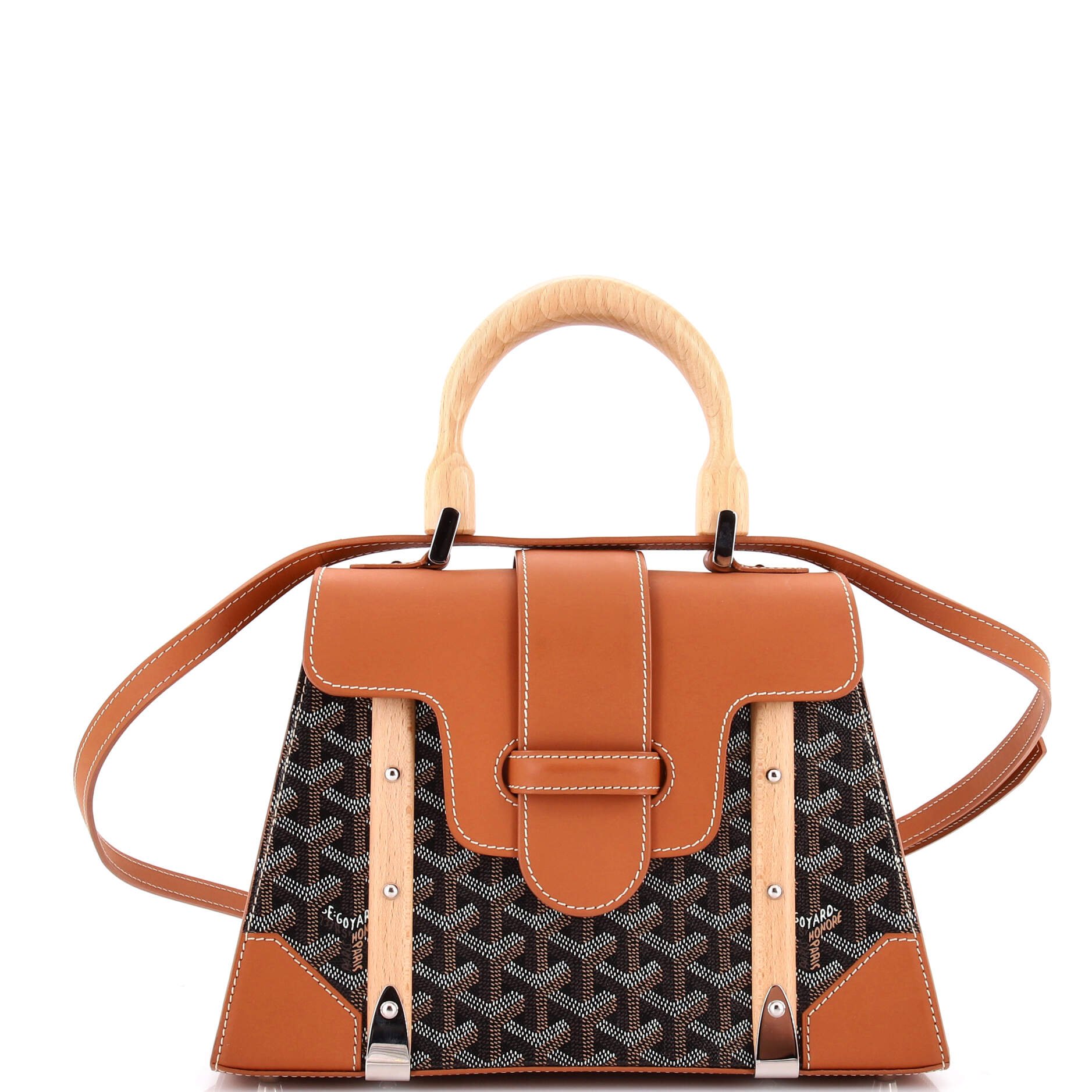 Saigon Top Handle Bag Coated Canvas with Leather PM