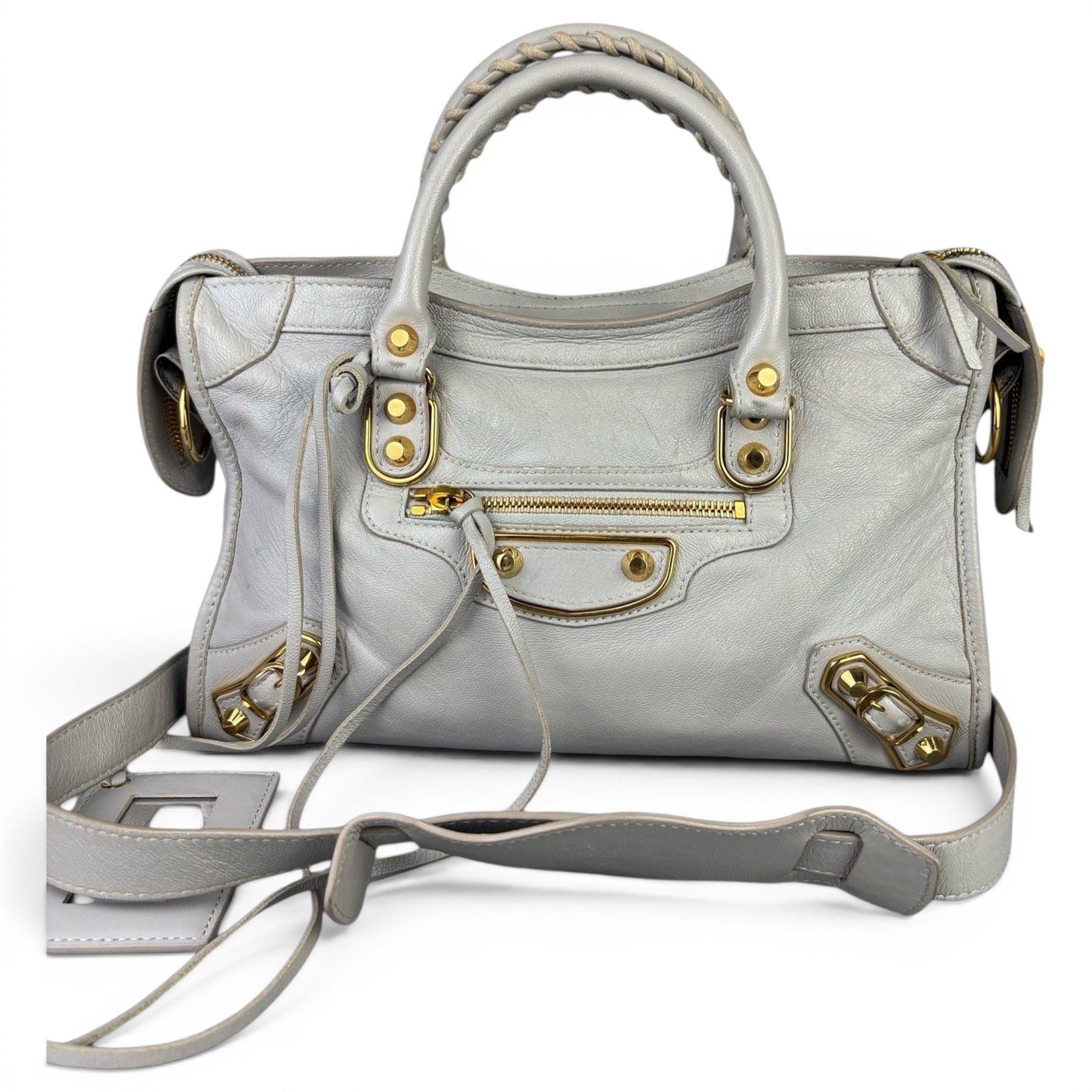 City leather handbag