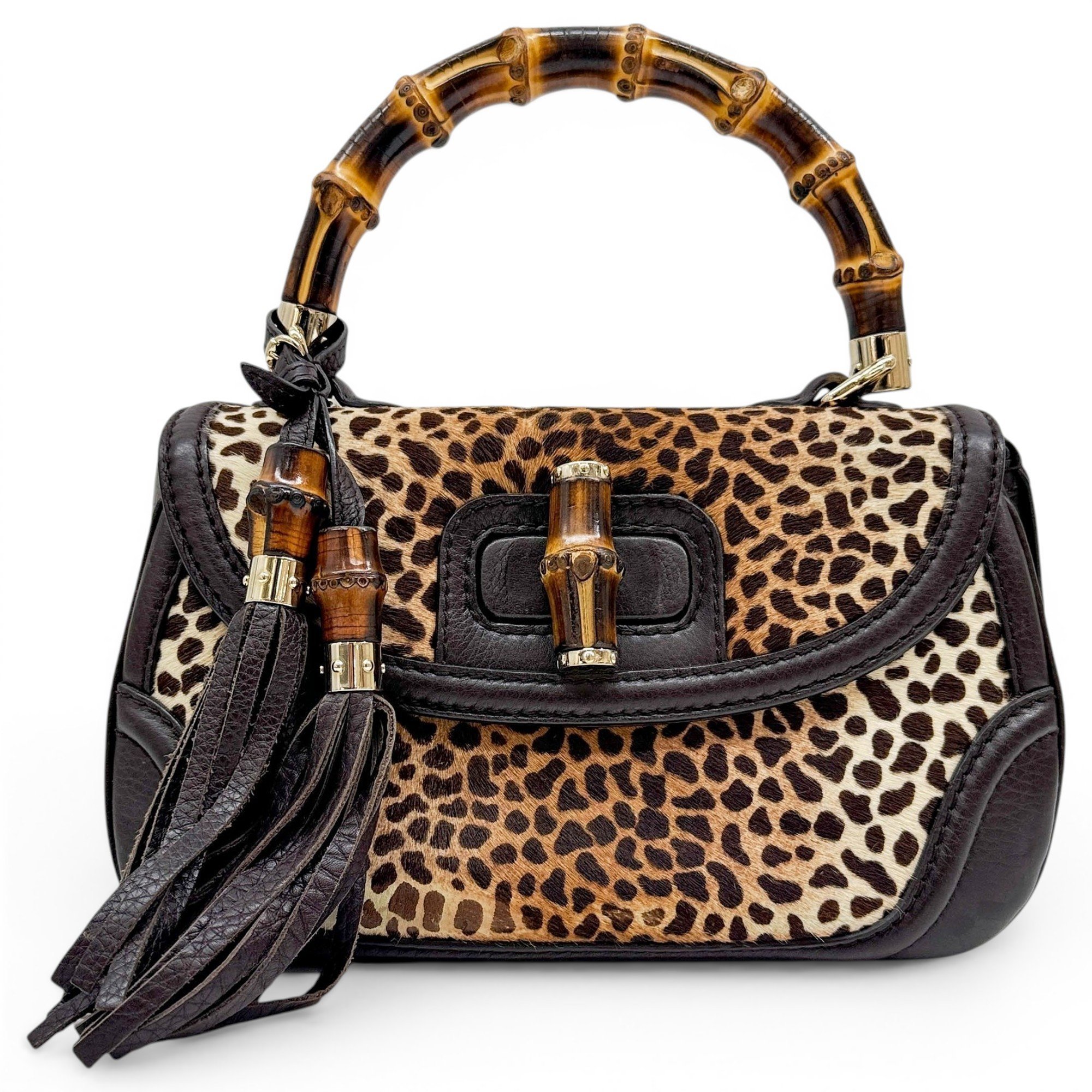 Convertible Bamboo Top Handle pony-style calfskin handbag