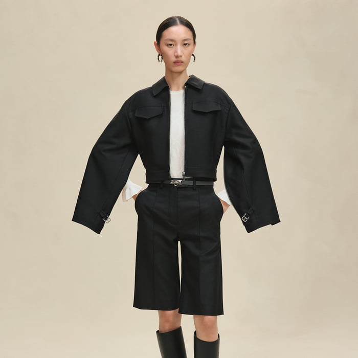 Noir Zipped Denim Jacket