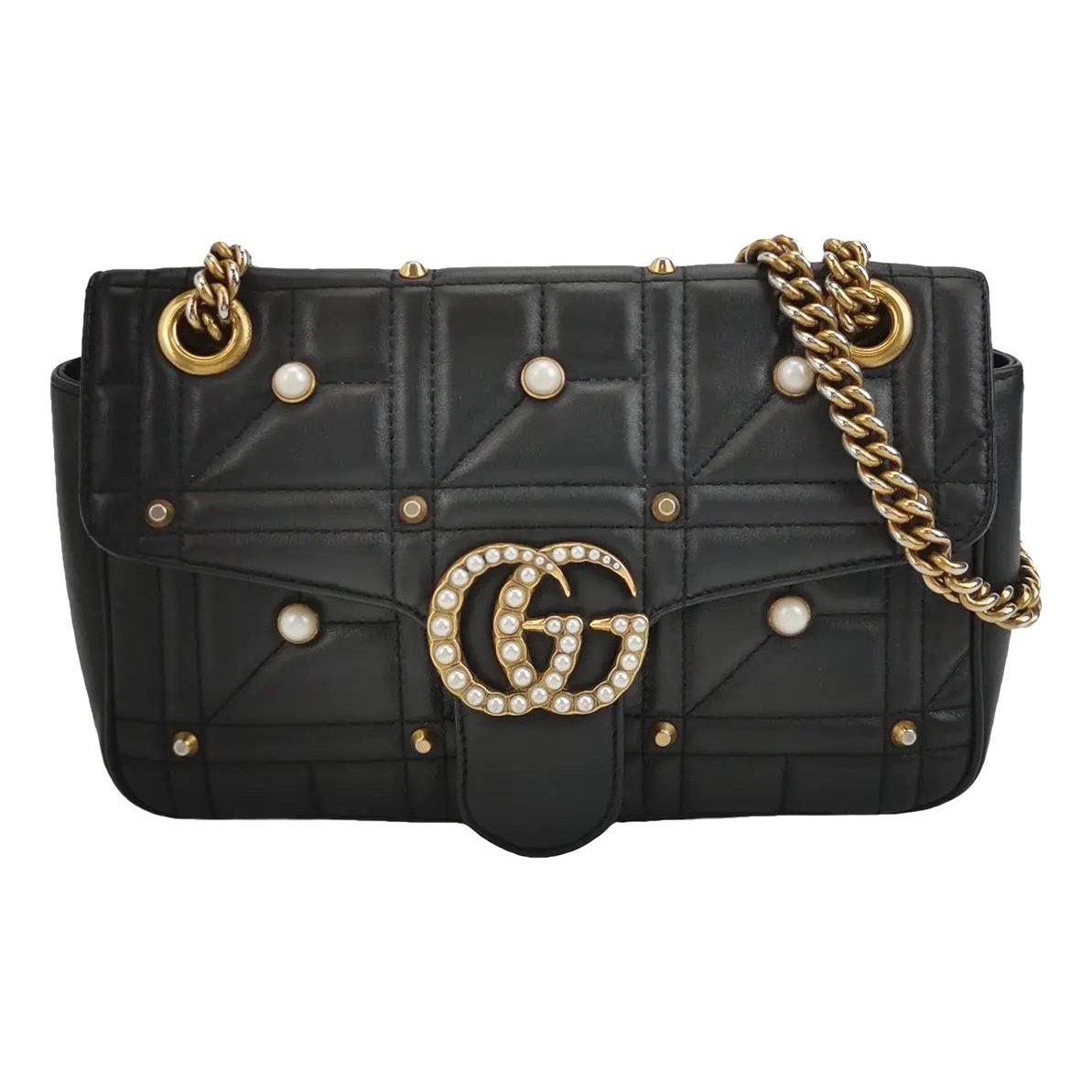 Pearly GG Marmont Flap leather handbag