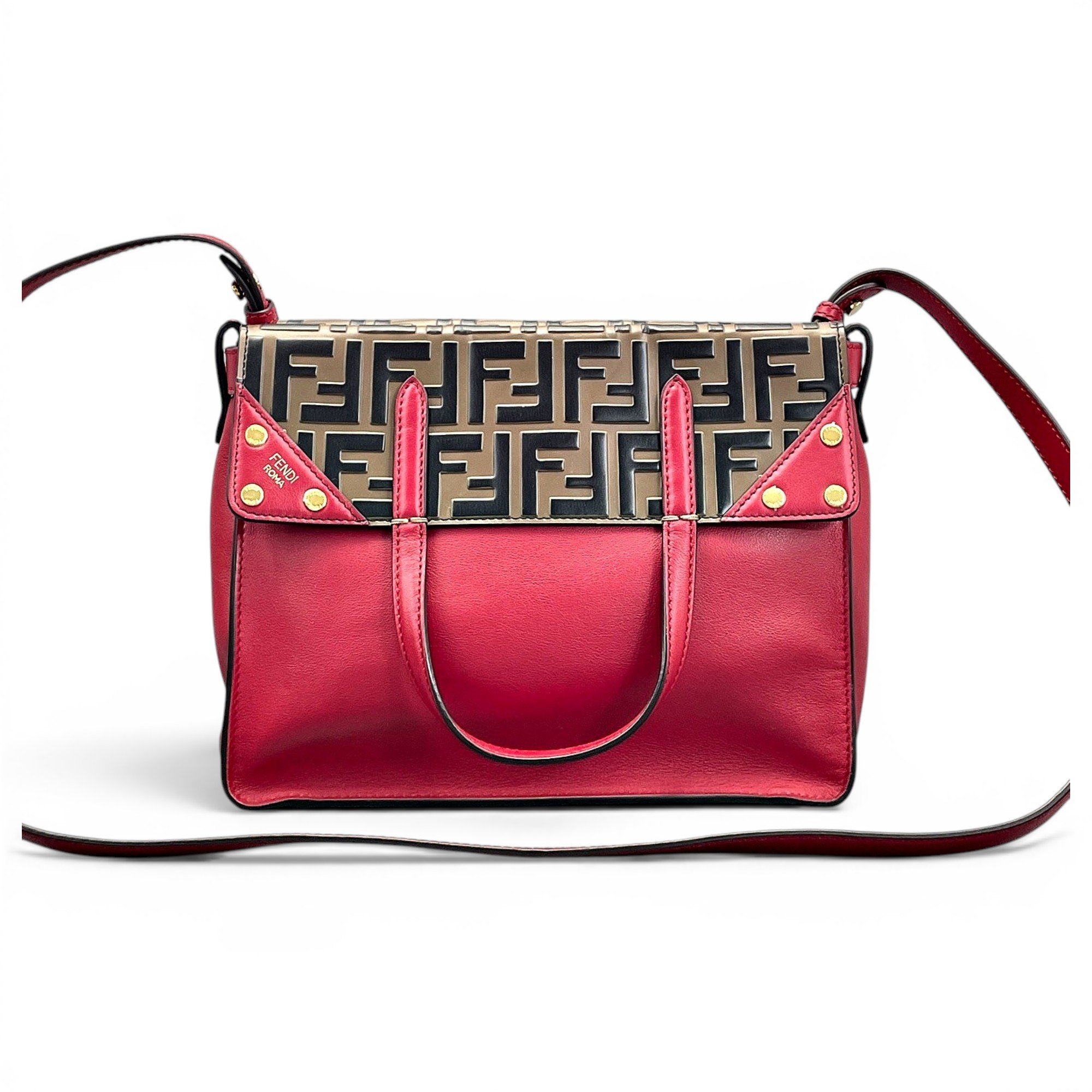 Flip leather handbag