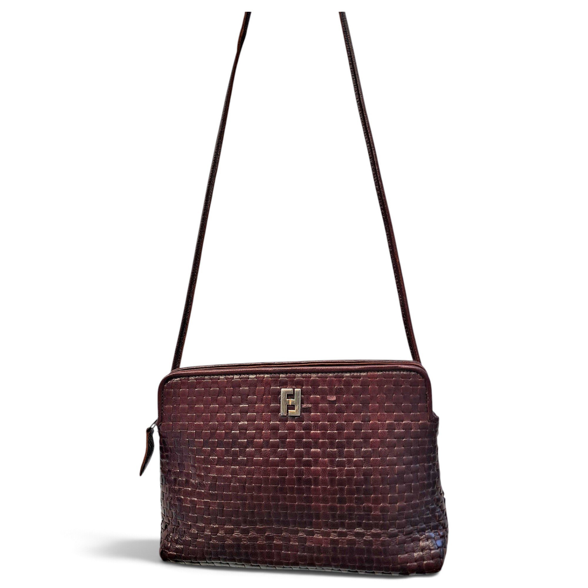 Leather clutch bag