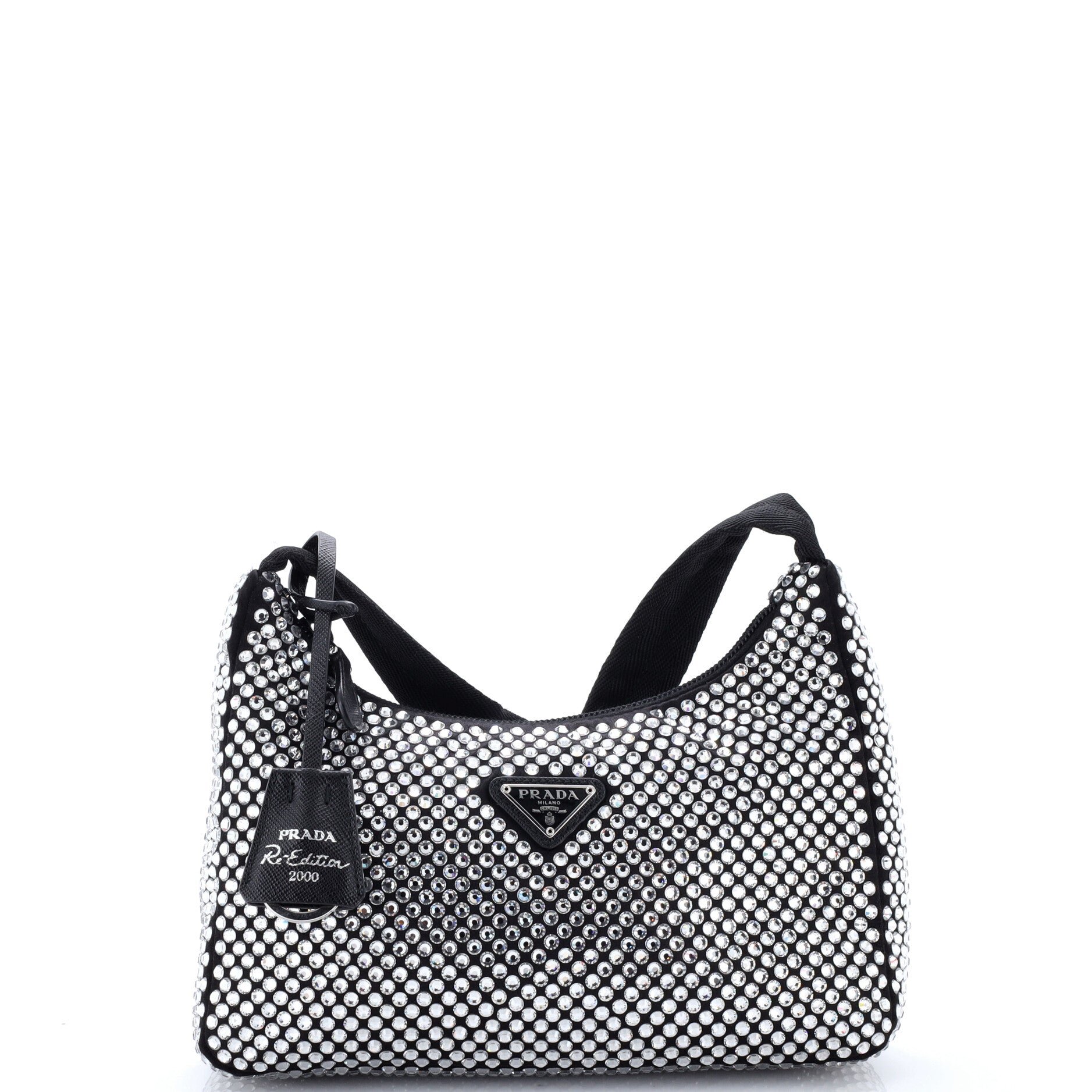 Re-Edition 2000 Hobo Crystal Embellished Satin Mini