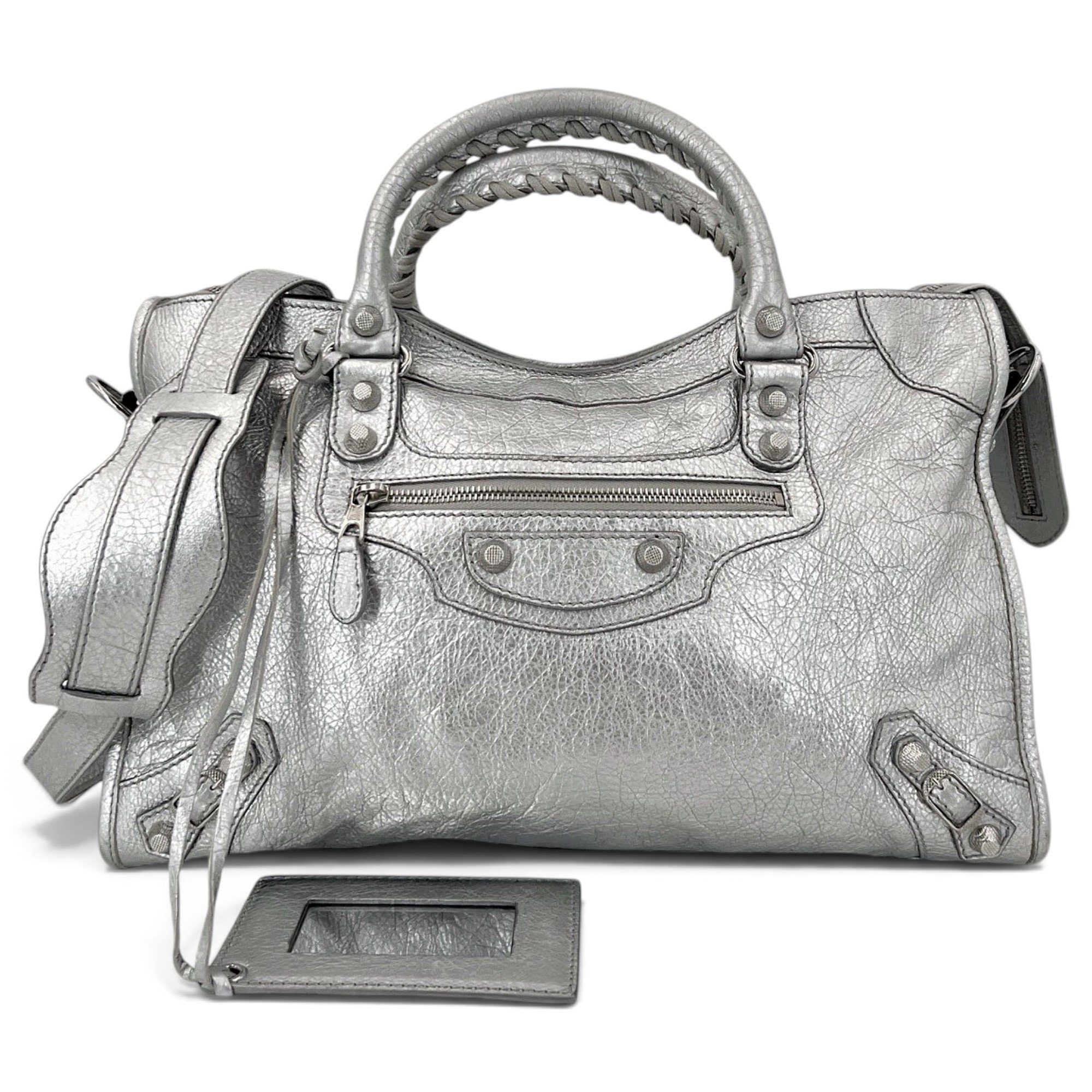 City leather handbag