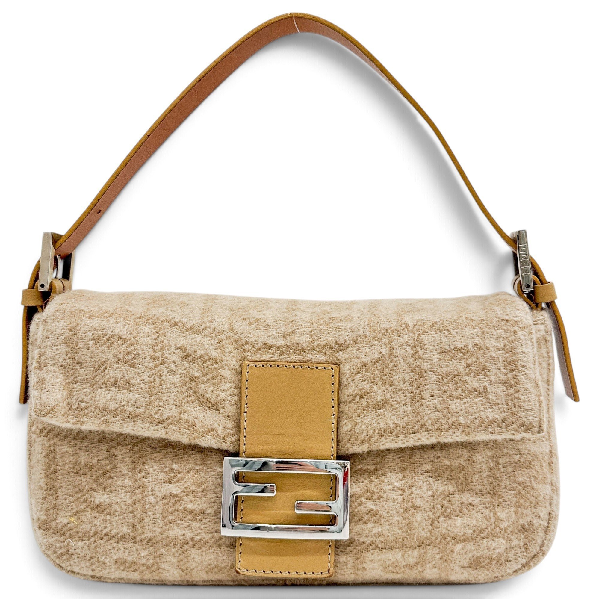Baguette wool handbag