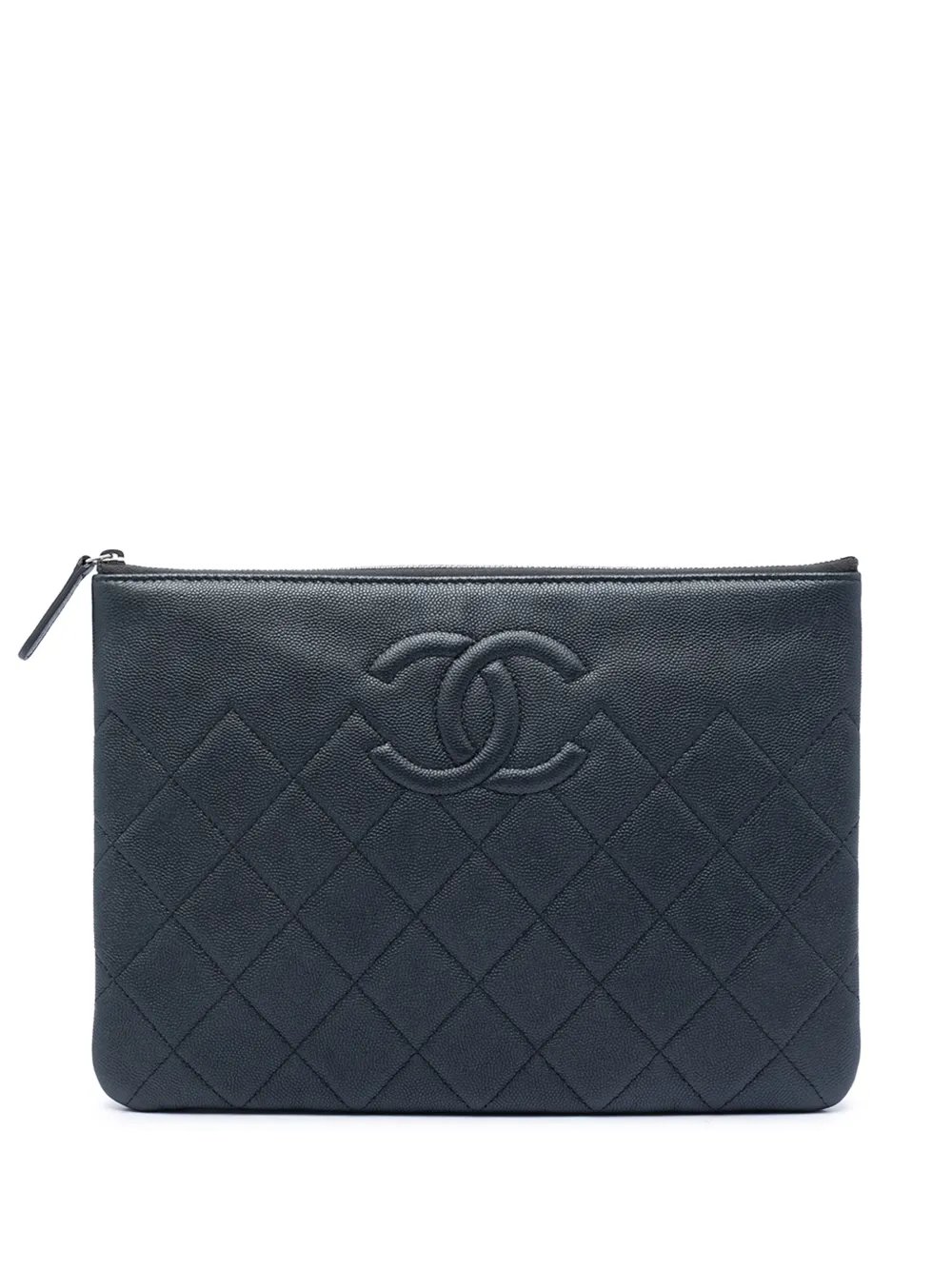 2017-2018 Medium CC Quilted Caviar O Case clutch bag