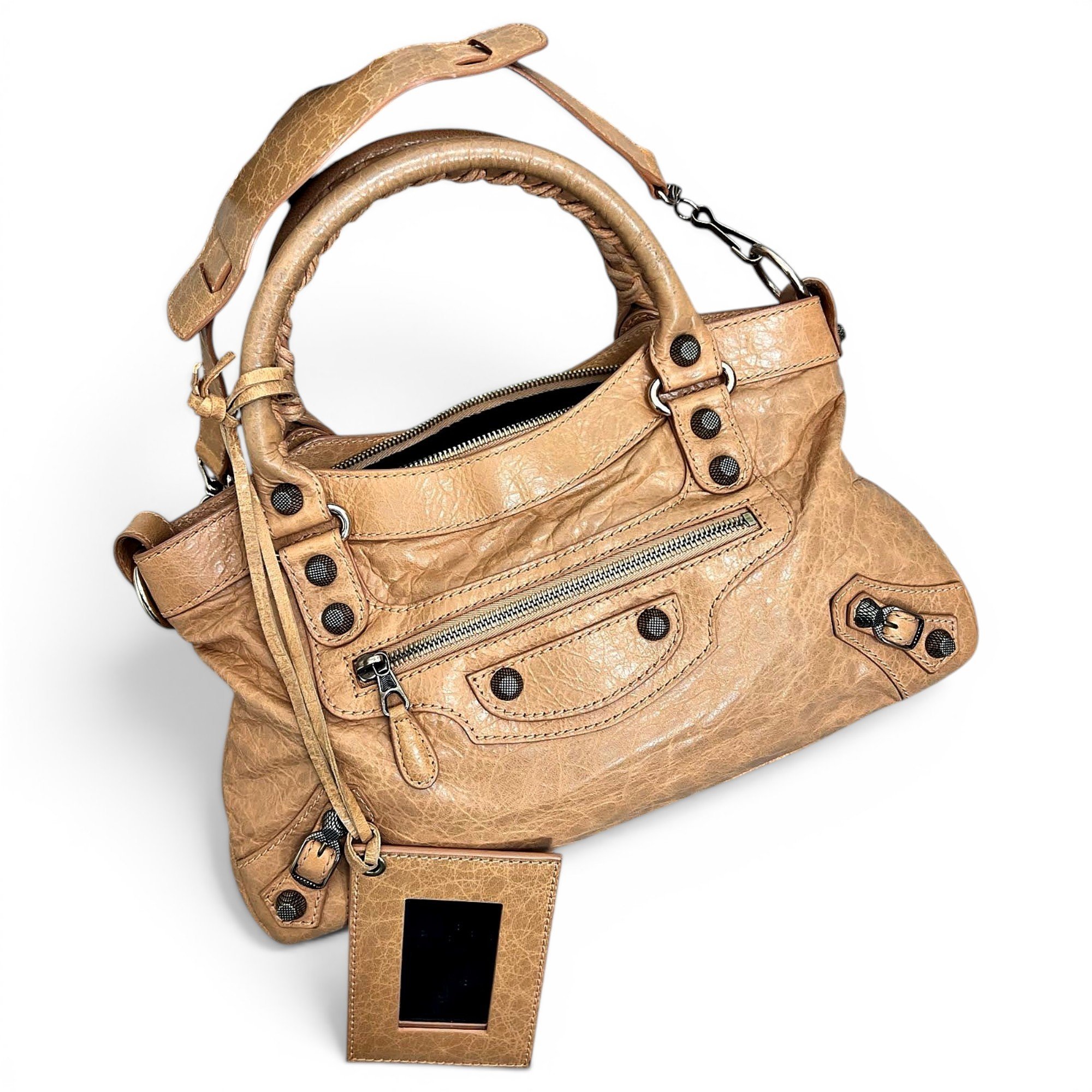 First leather handbag