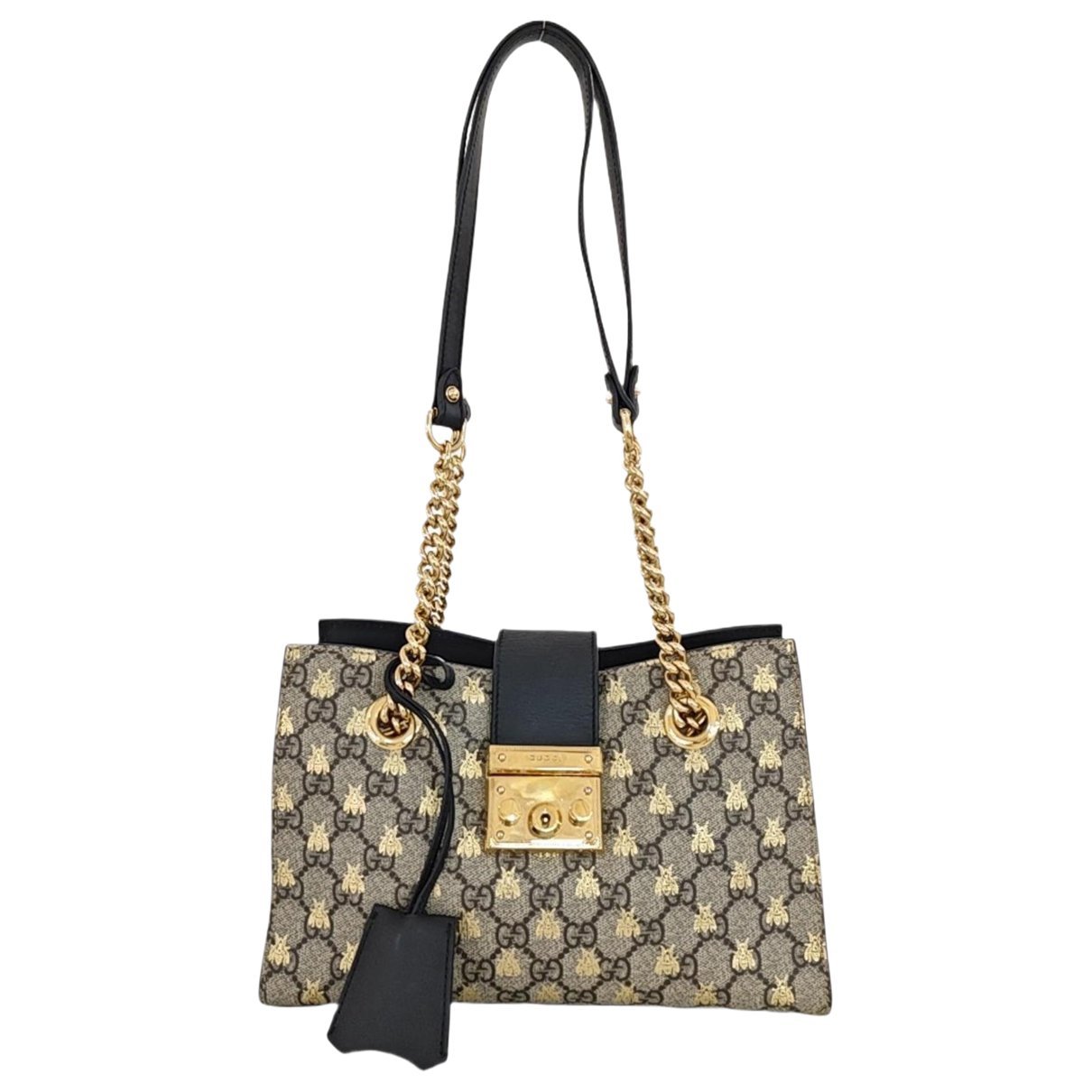Padlock leather handbag