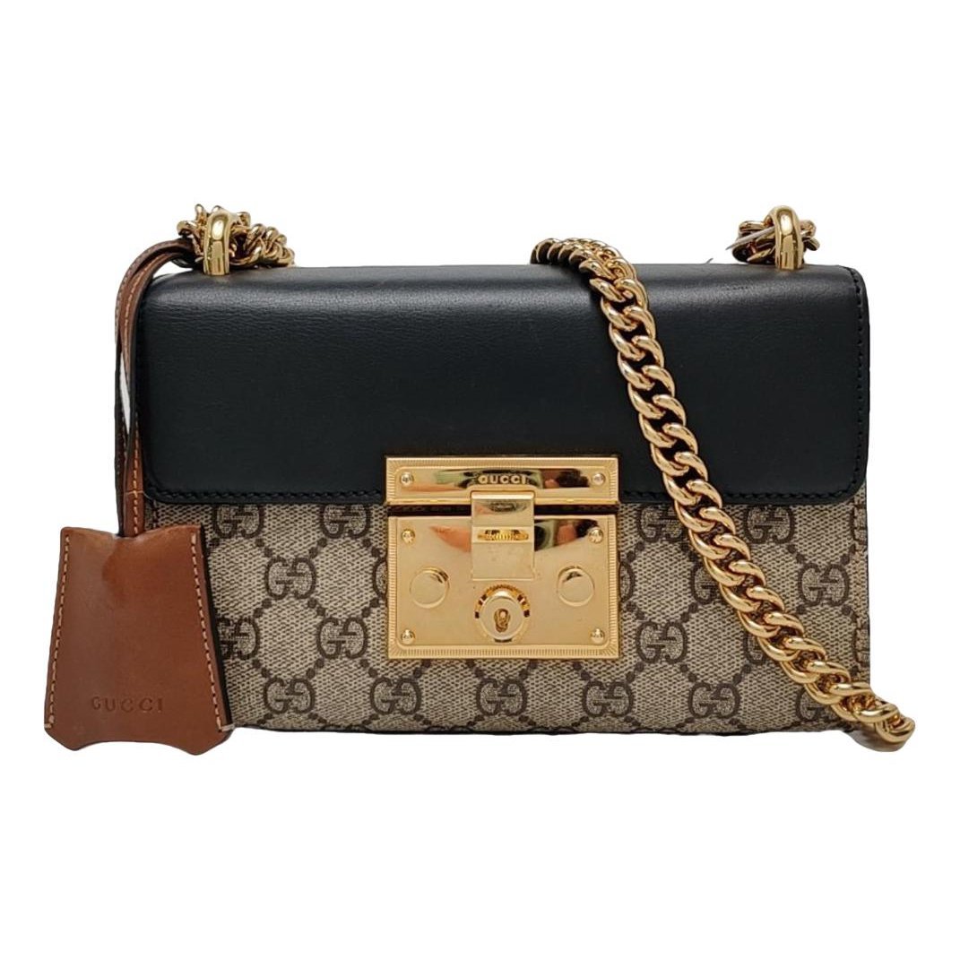 Padlock leather handbag