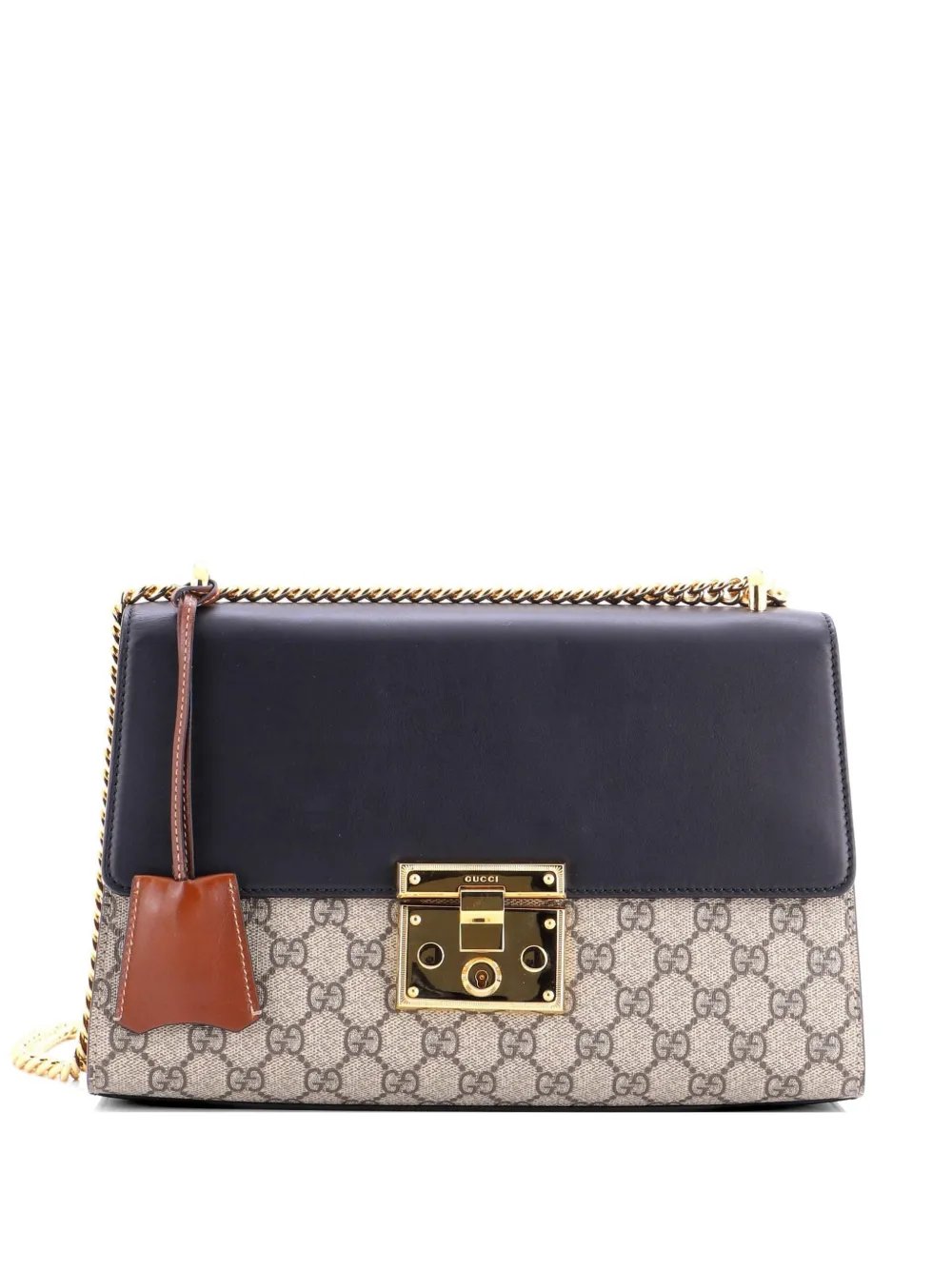 Padlock GG Coated Canvas and Leather Medium shoulder bag