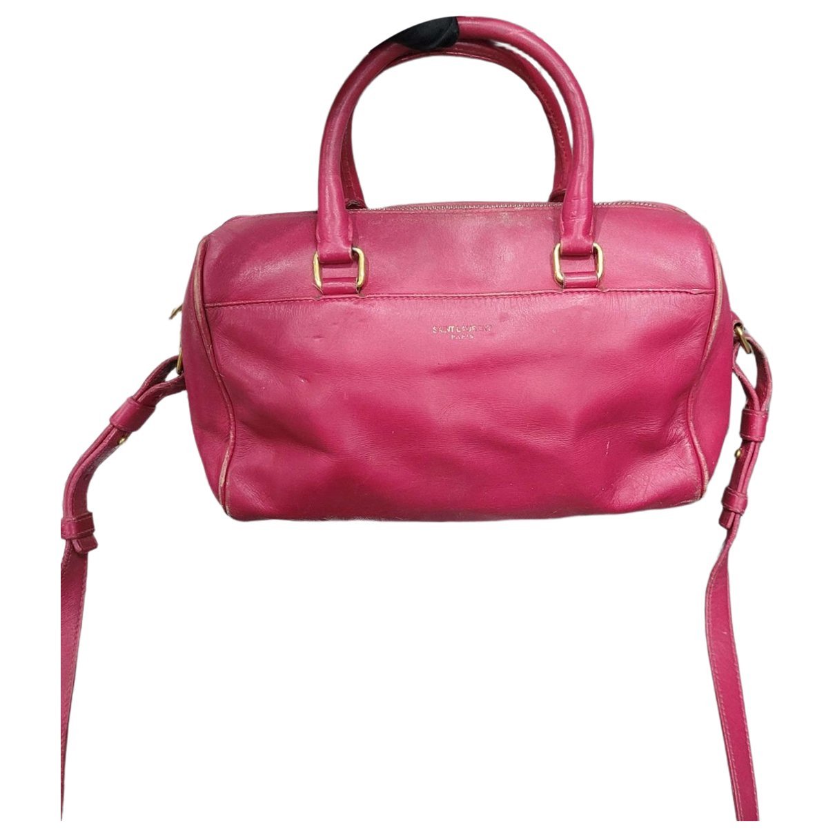 Duffle leather bowling bag