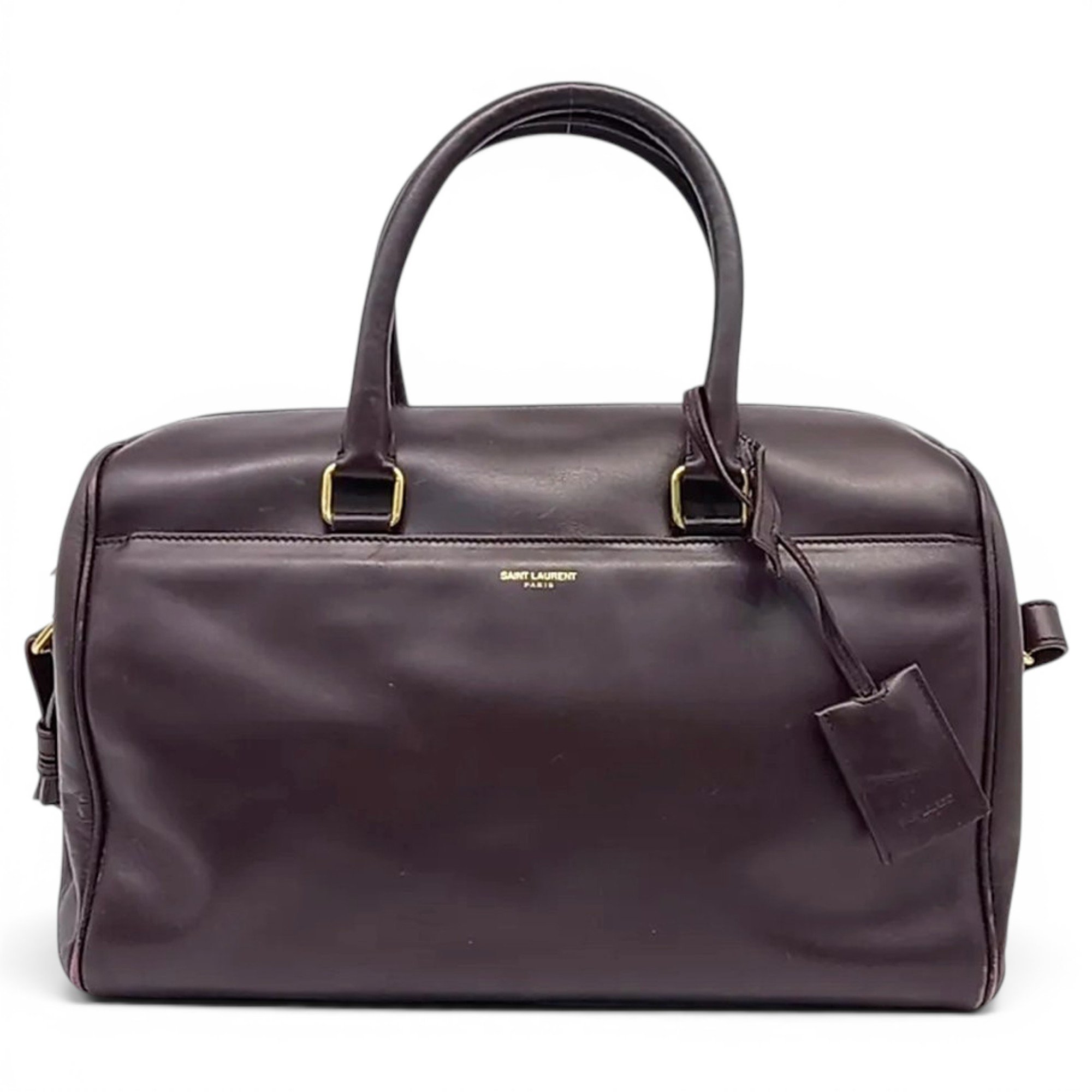 Duffle leather tote