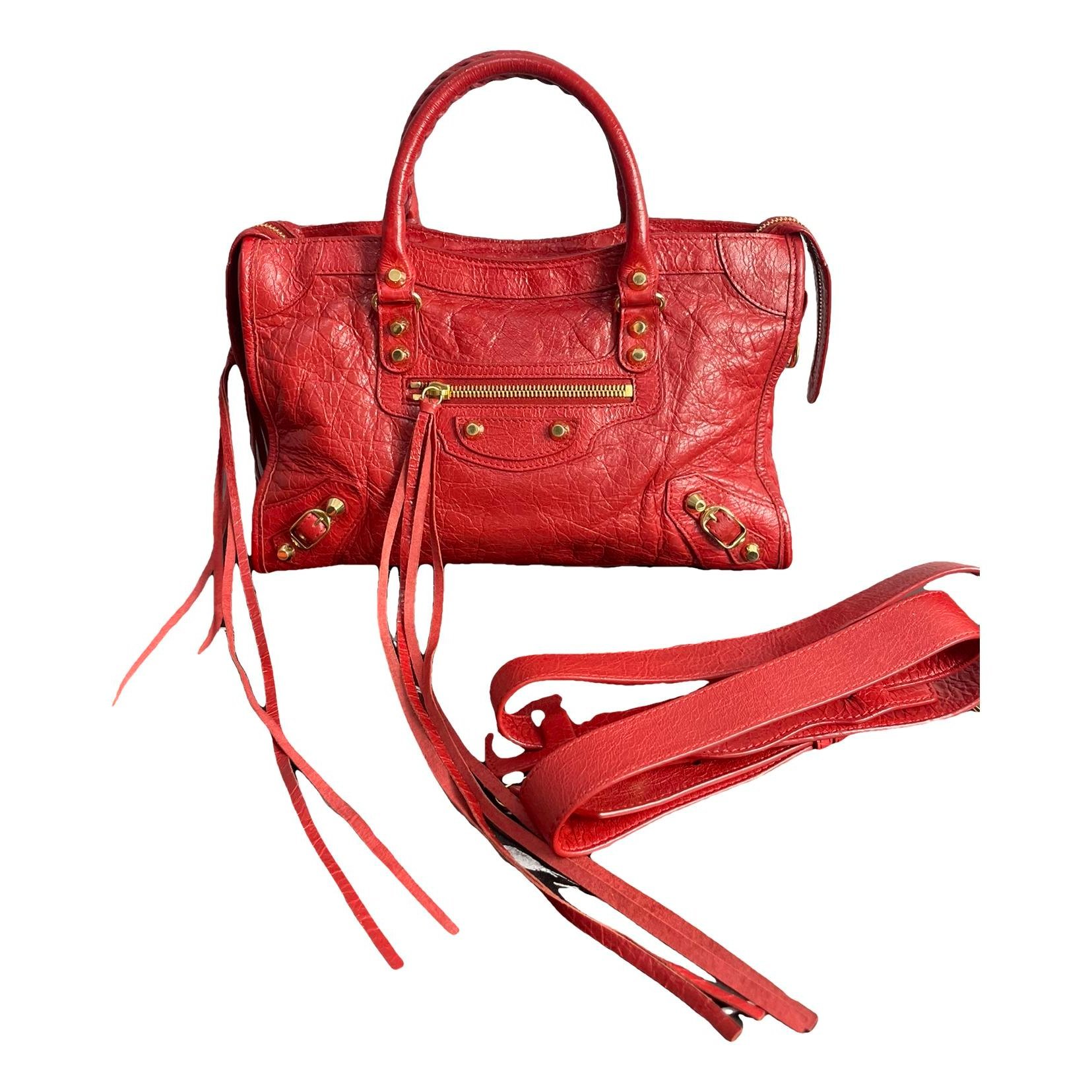 City leather handbag