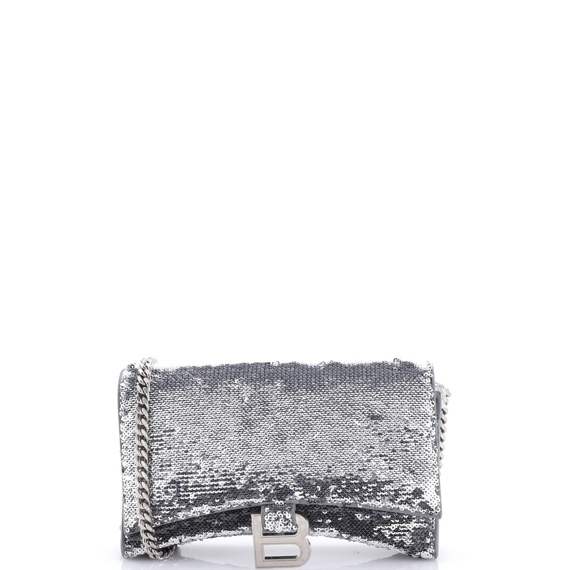 Balenciaga Hourglass Chain Wallet Leather with Sequins