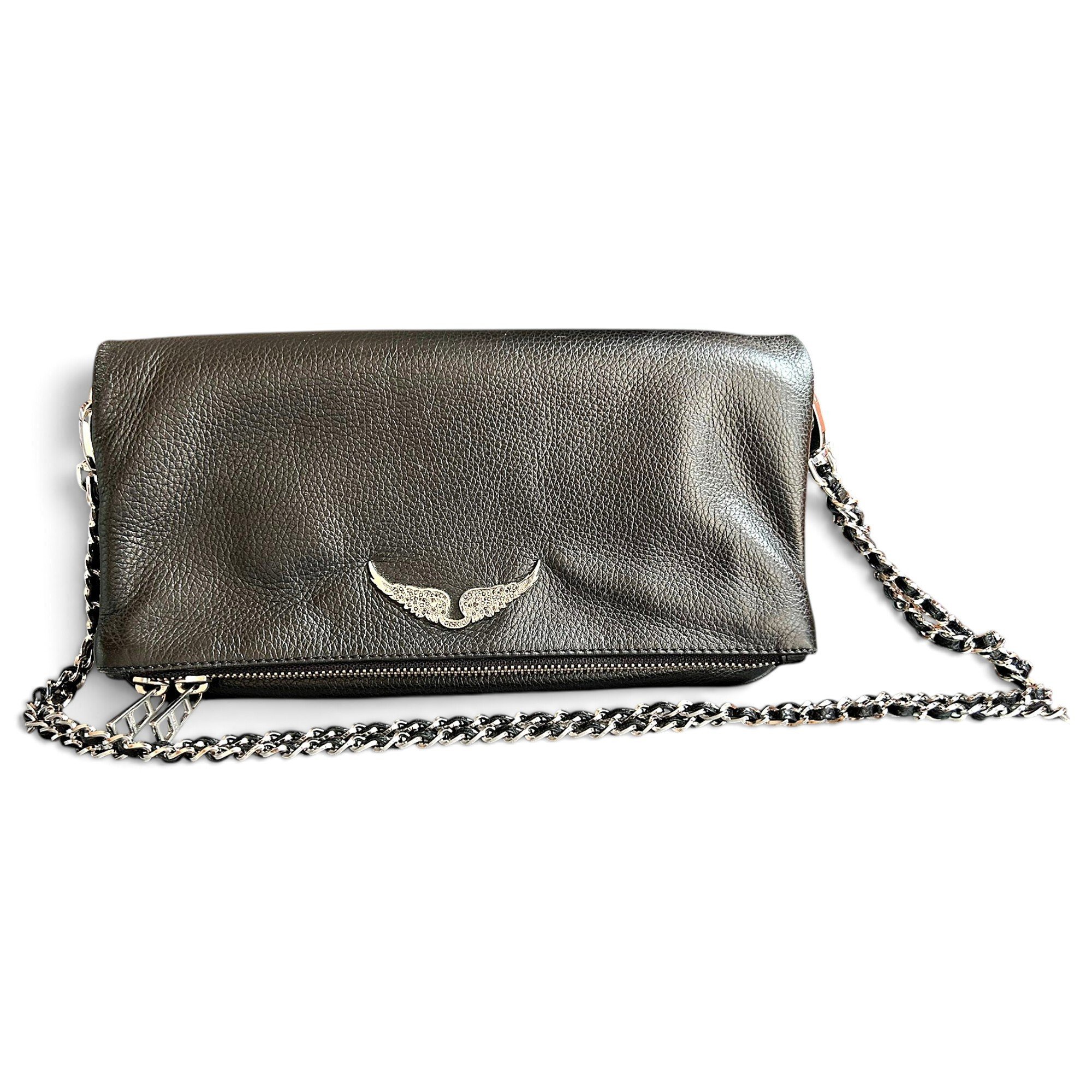 Rock leather clutch bag