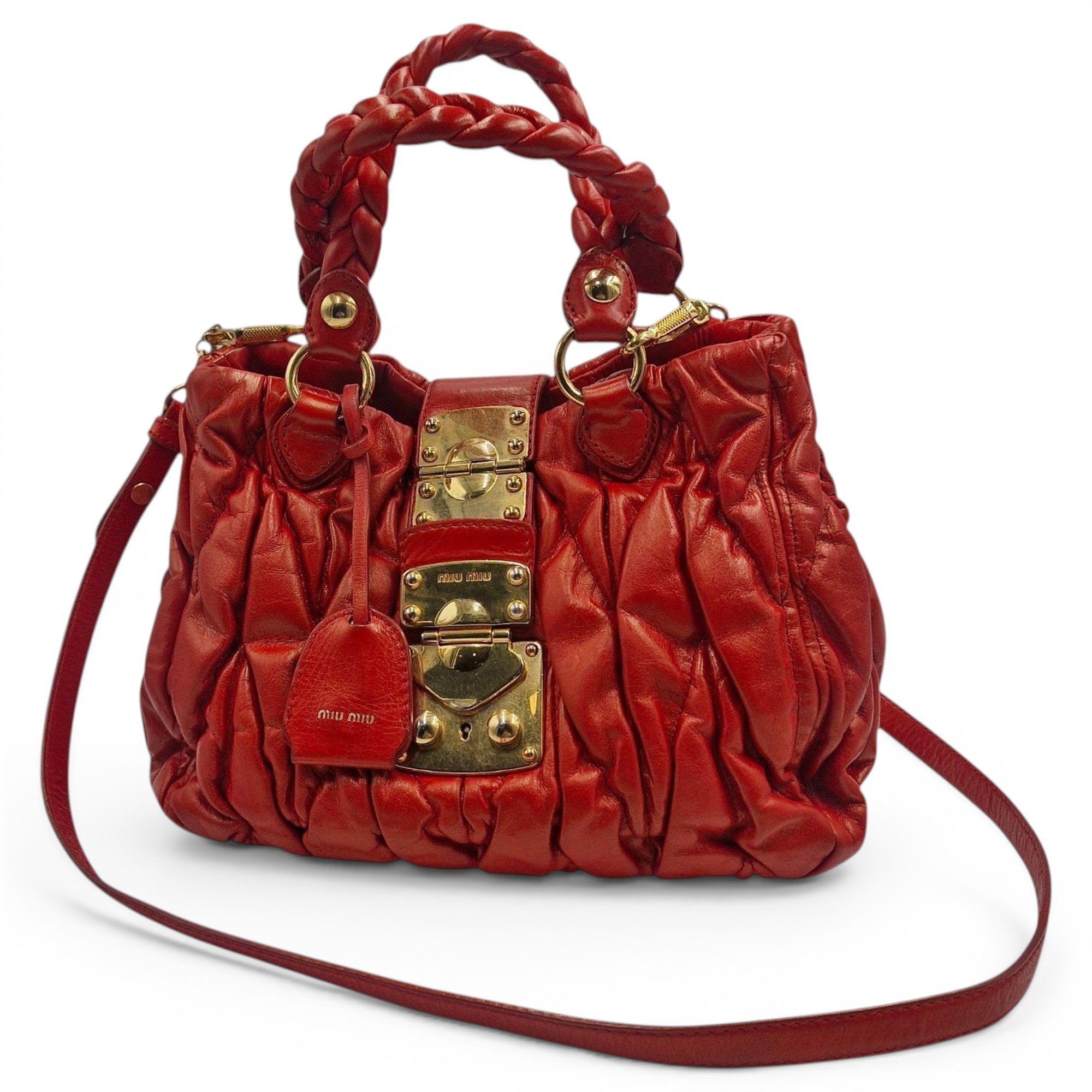 Matelassé leather crossbody bag