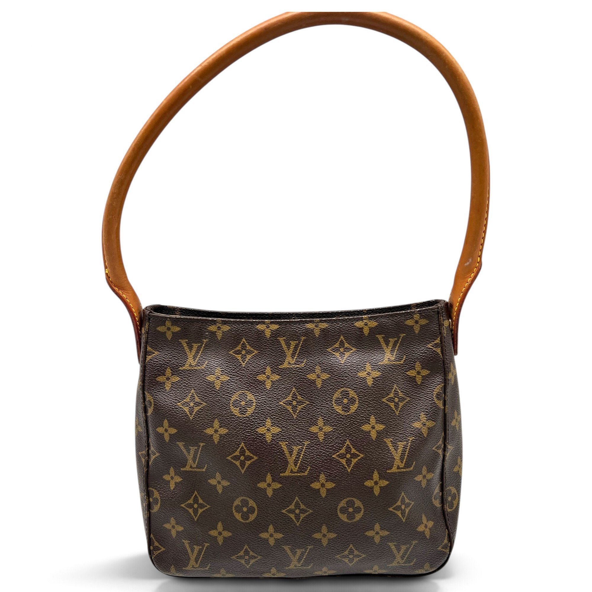 Looping leather handbag