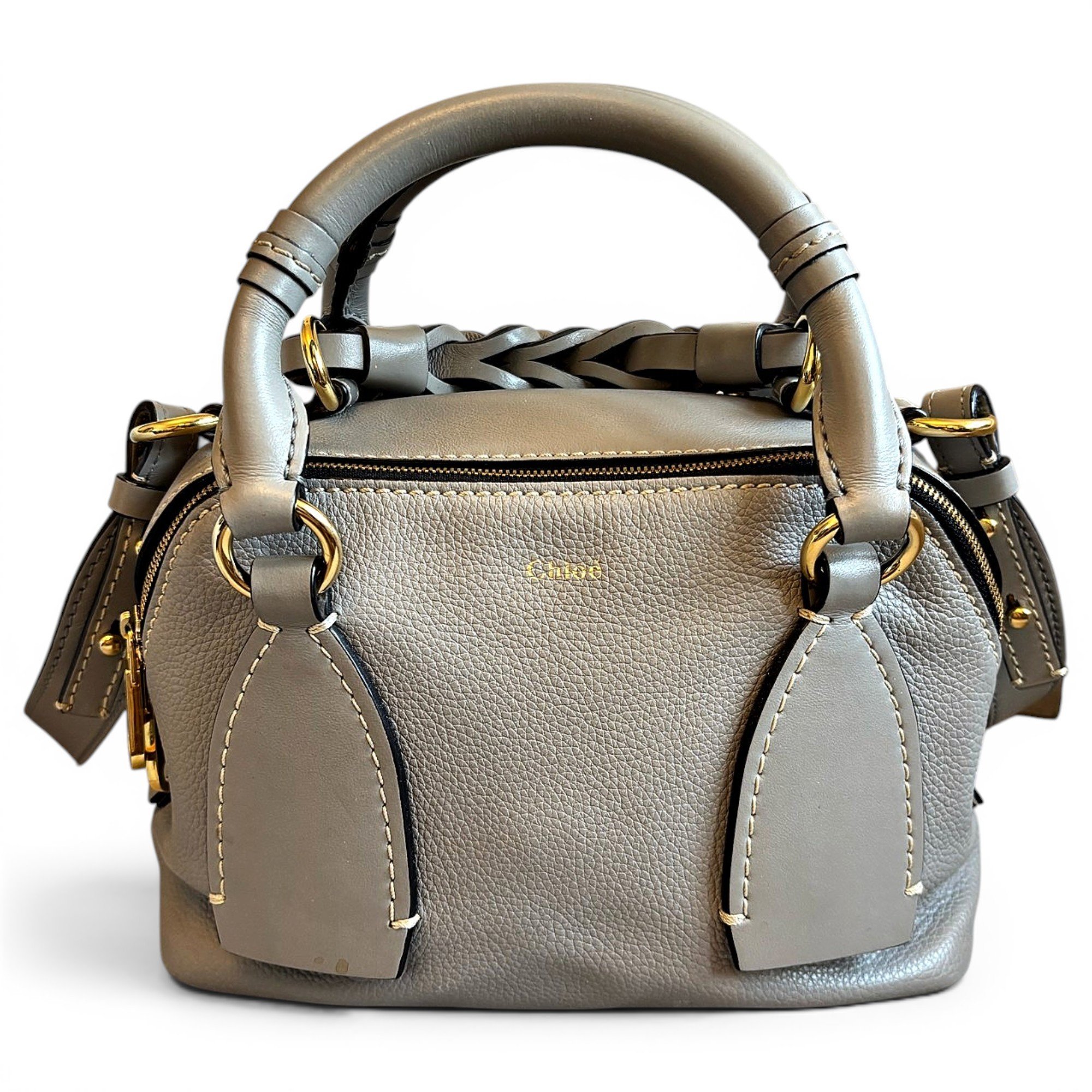 Daria leather bowling bag