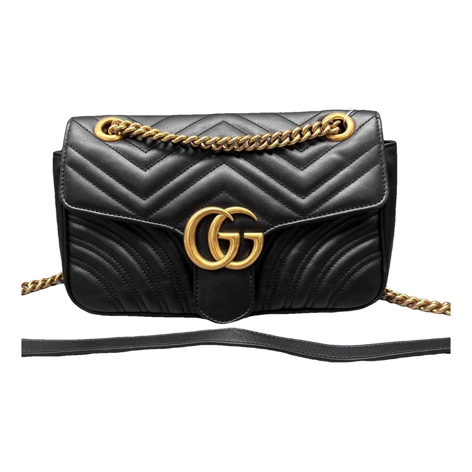 Pearly GG Marmont Flap leather handbag
