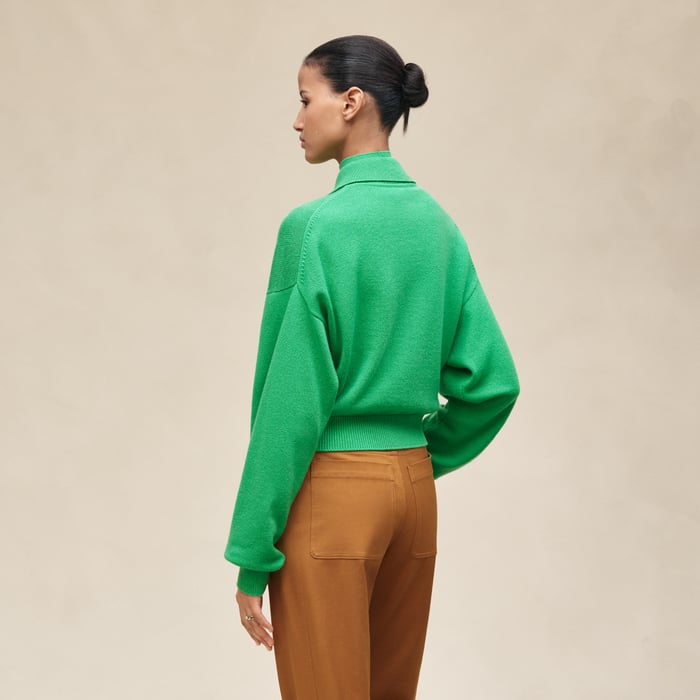 Vert Mélisse High Collar Sweater