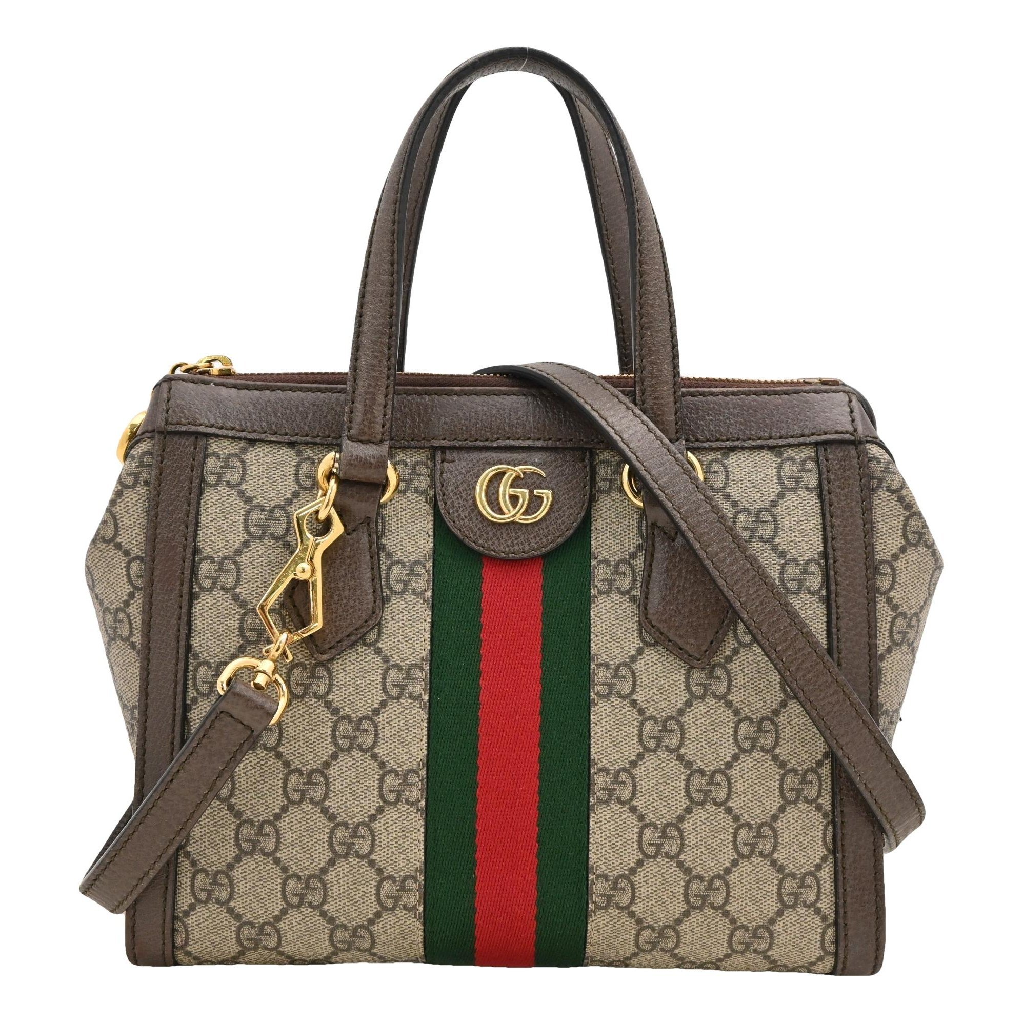 Ophidia Top Handle leather handbag
