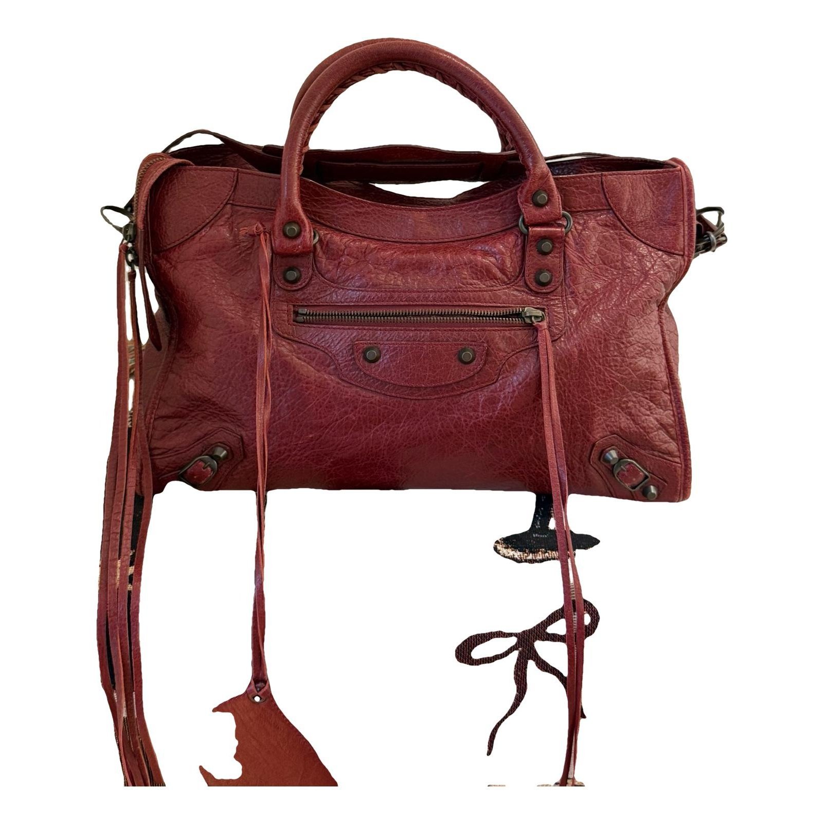 City leather handbag