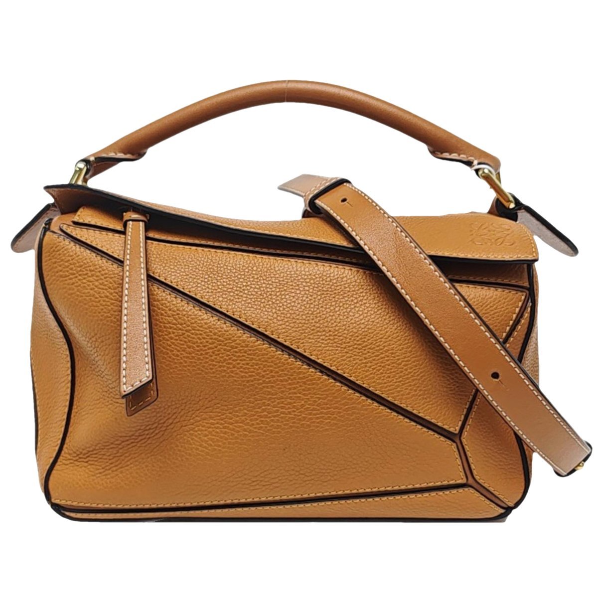 Puzzle leather handbag