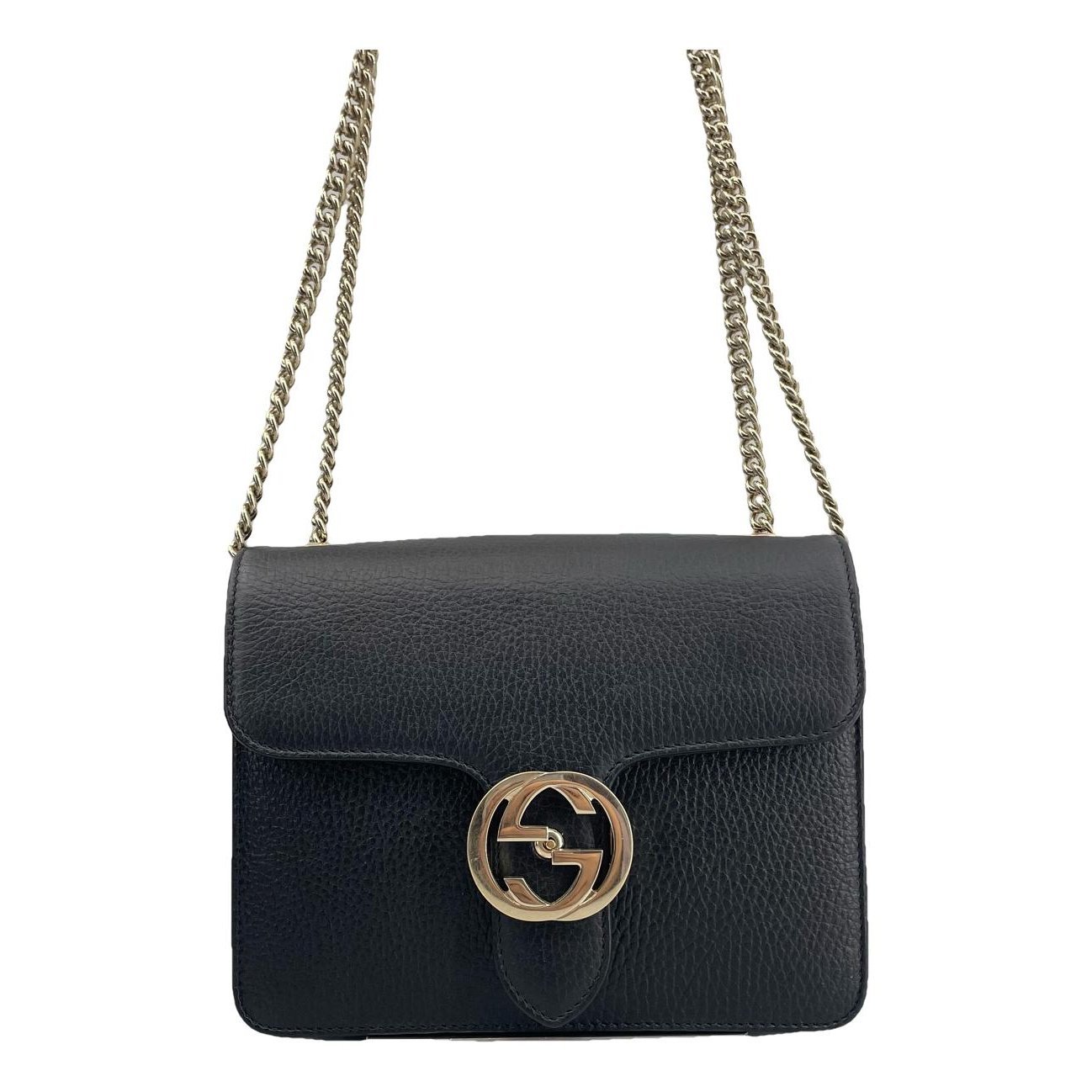 Interlocking leather handbag