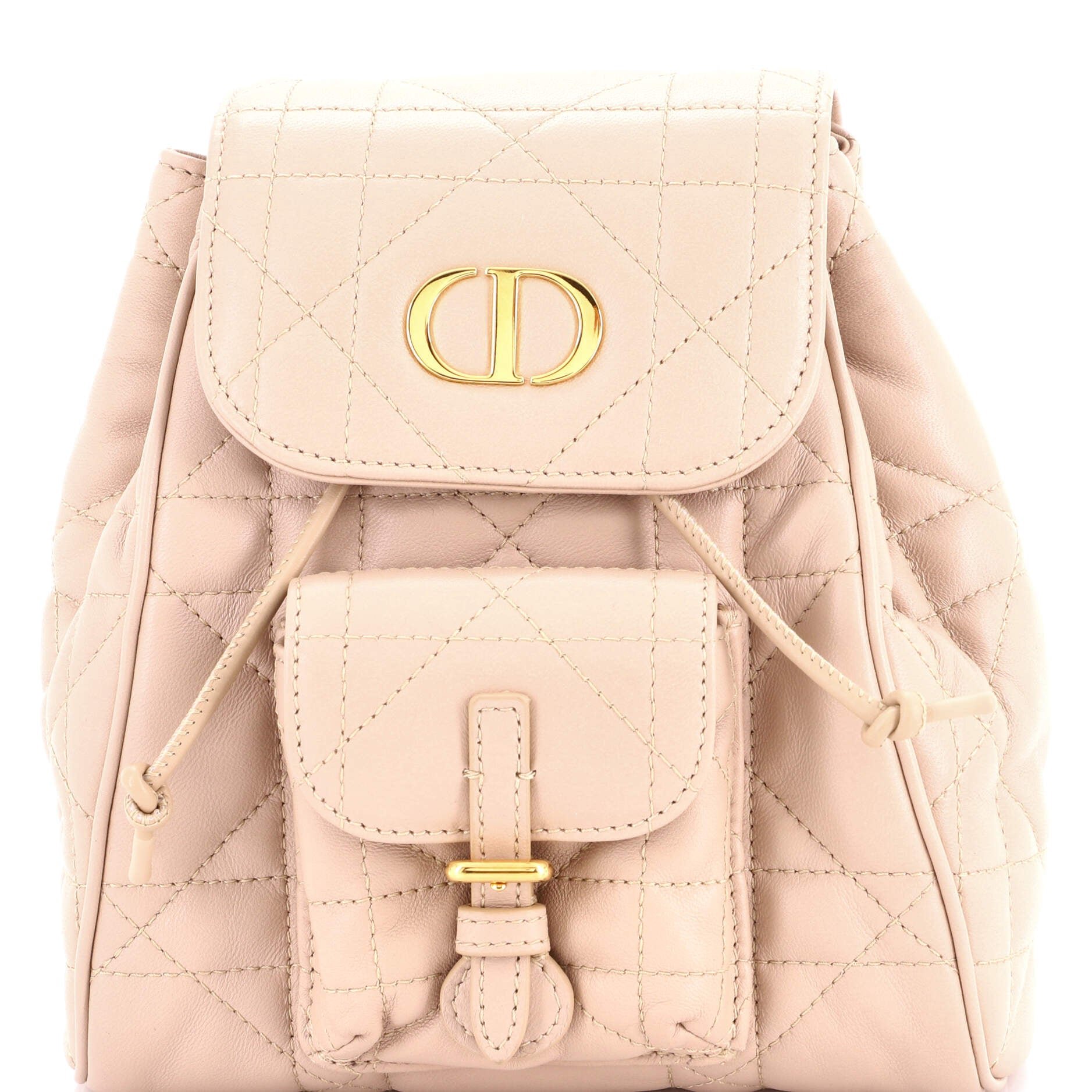 Caro Backpack Macrocannage Quilt Lambskin Small