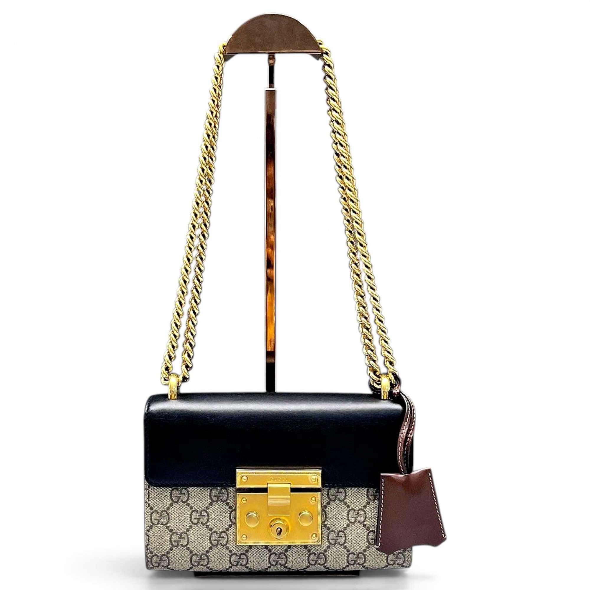 Padlock leather handbag