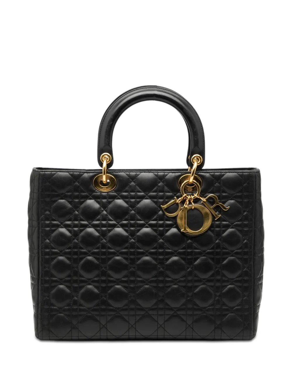 1999 Large Lambskin Cannage Lady Dior satchel