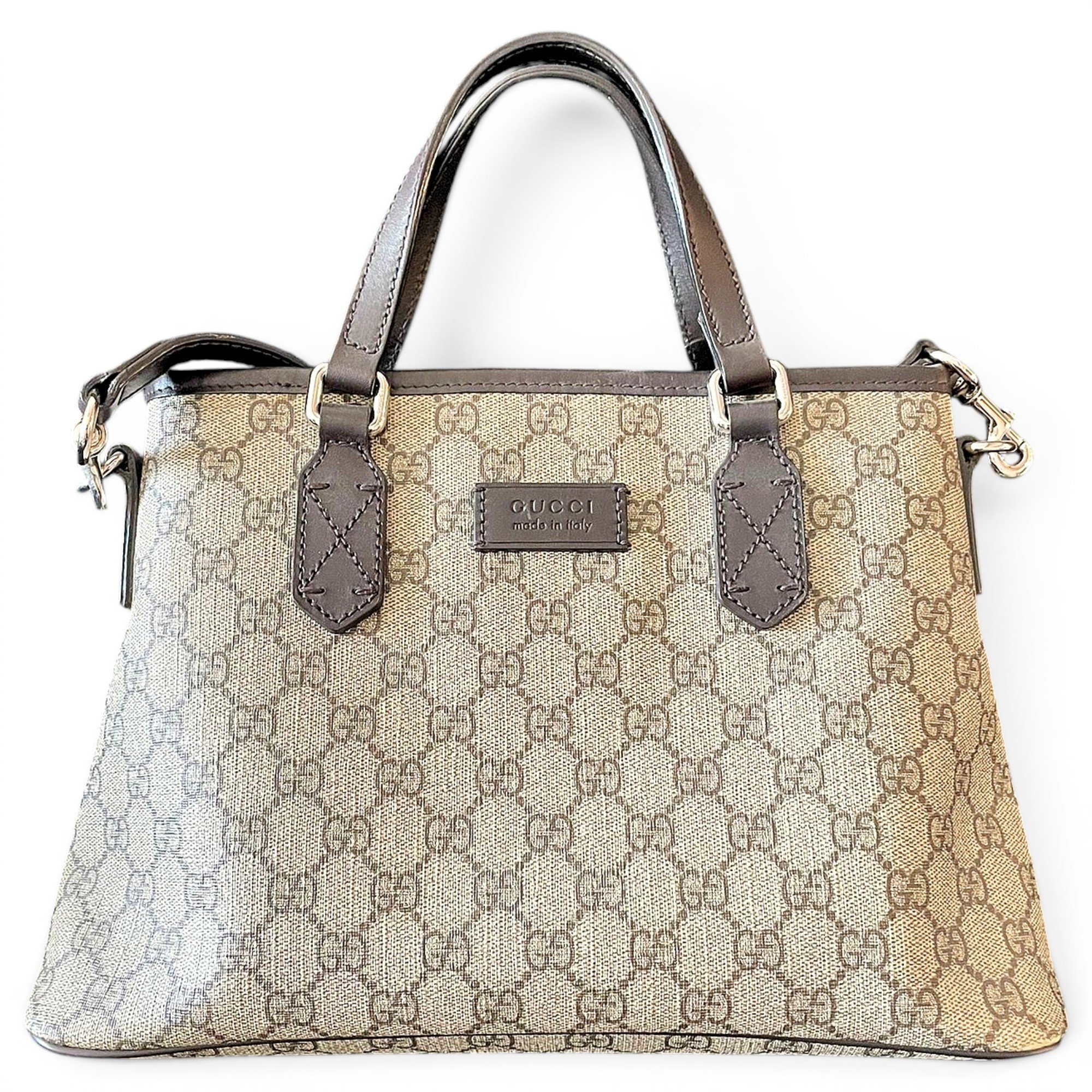 Ophidia Top Handle leather handbag