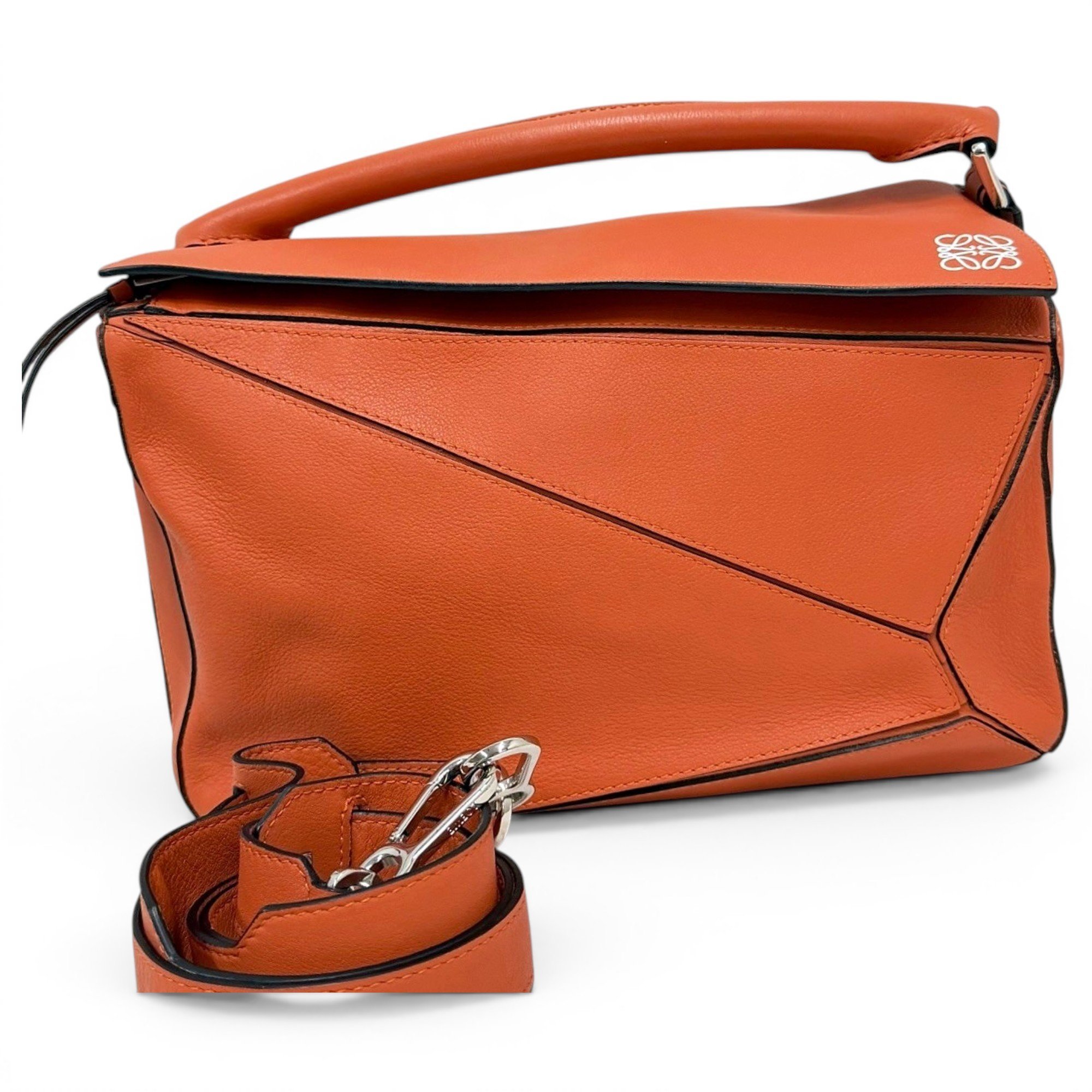 Puzzle leather handbag