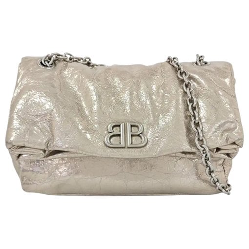 BB chain leather crossbody bag