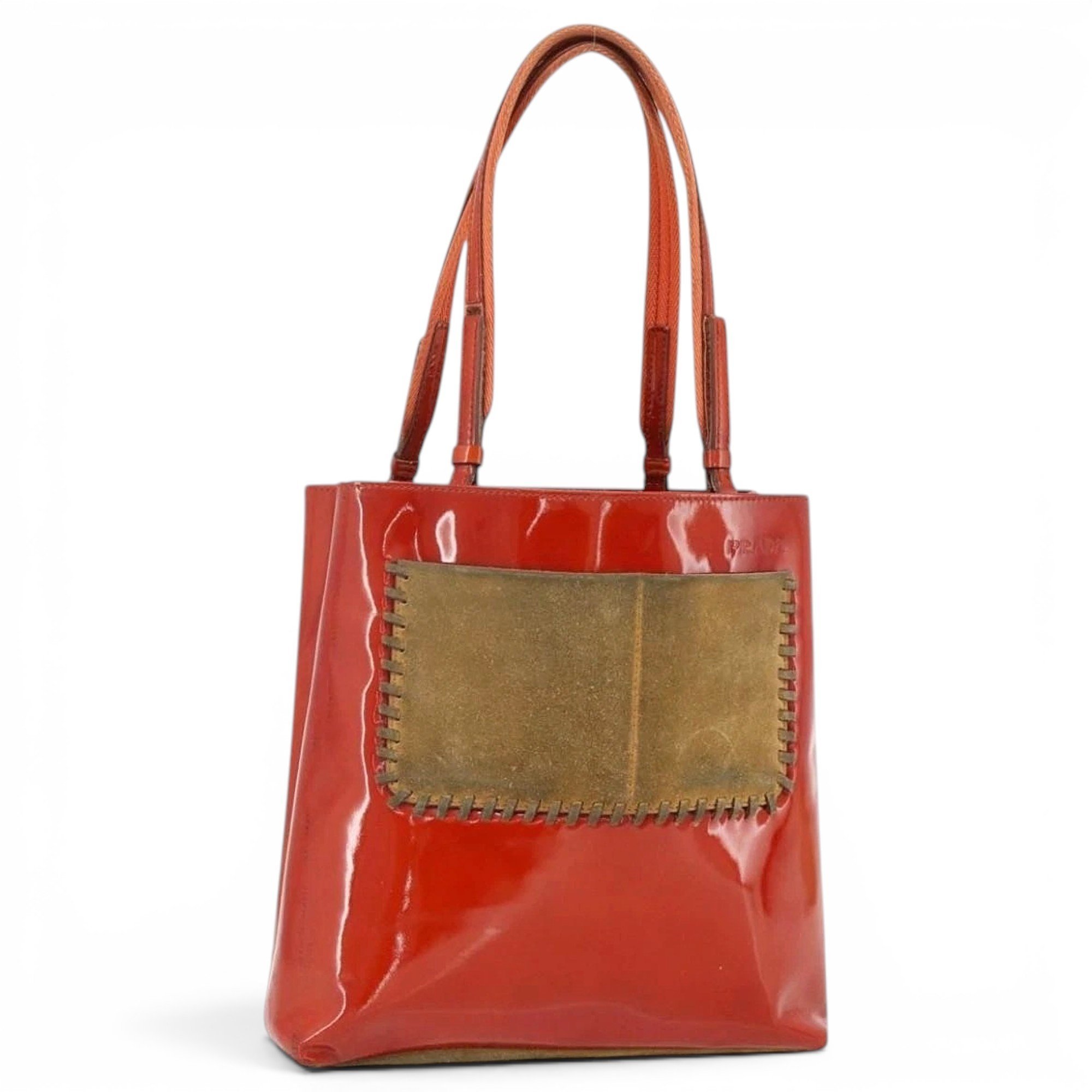 Patent leather handbag
