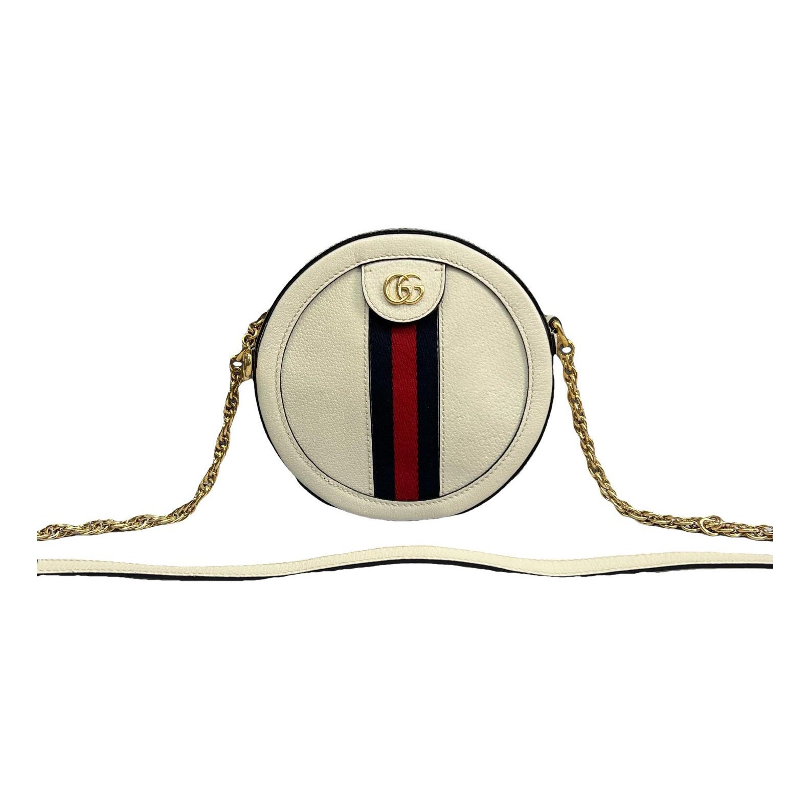 Ophidia Round leather crossbody bag