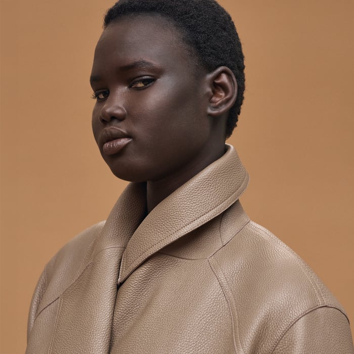 Leather Pea Coat