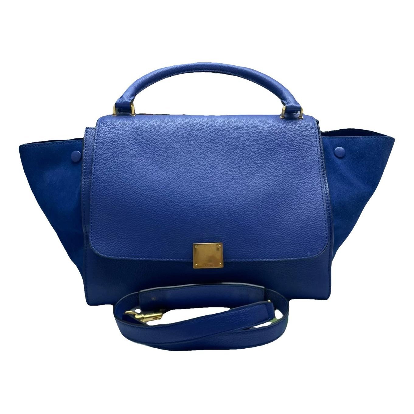 Trapèze leather handbag