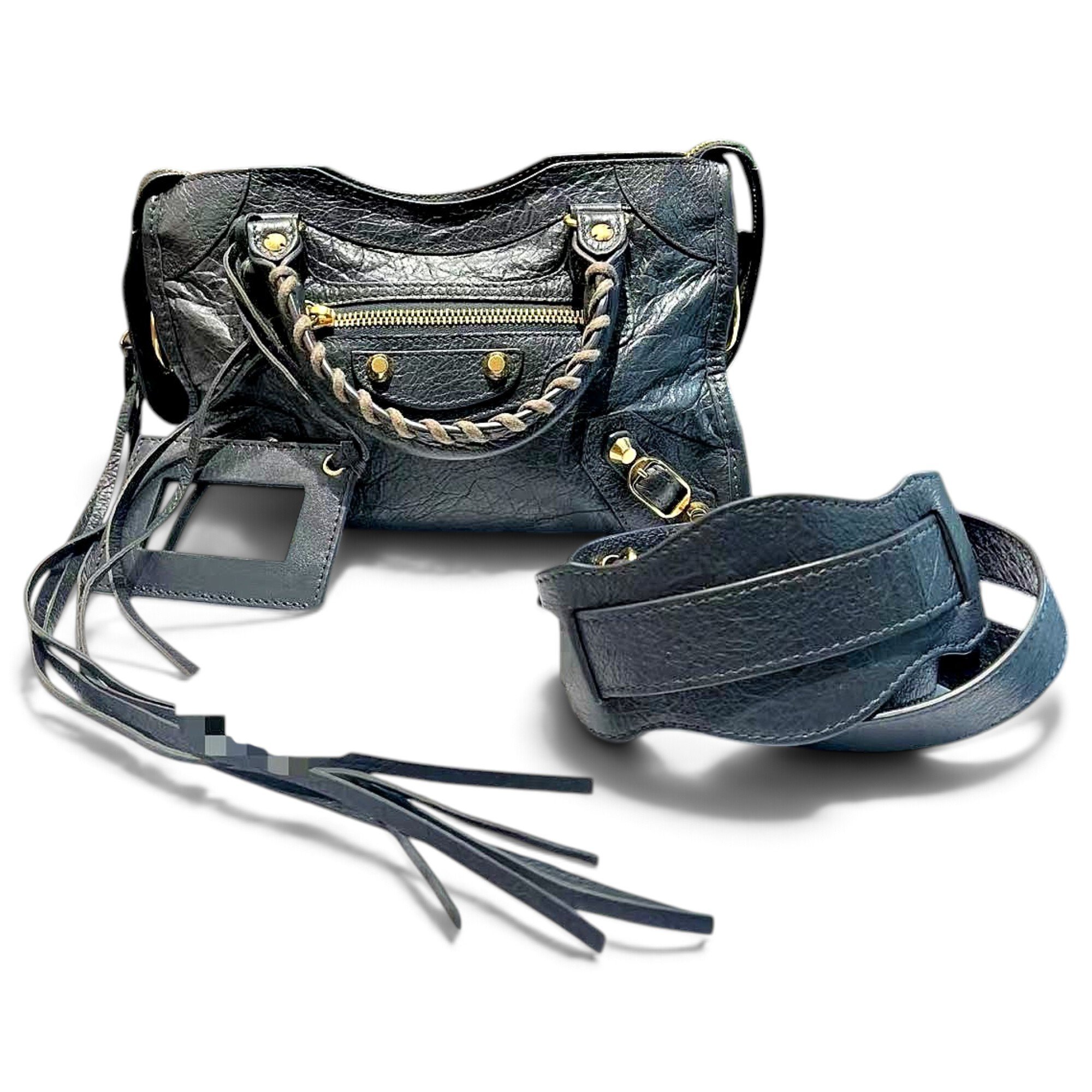 City leather handbag