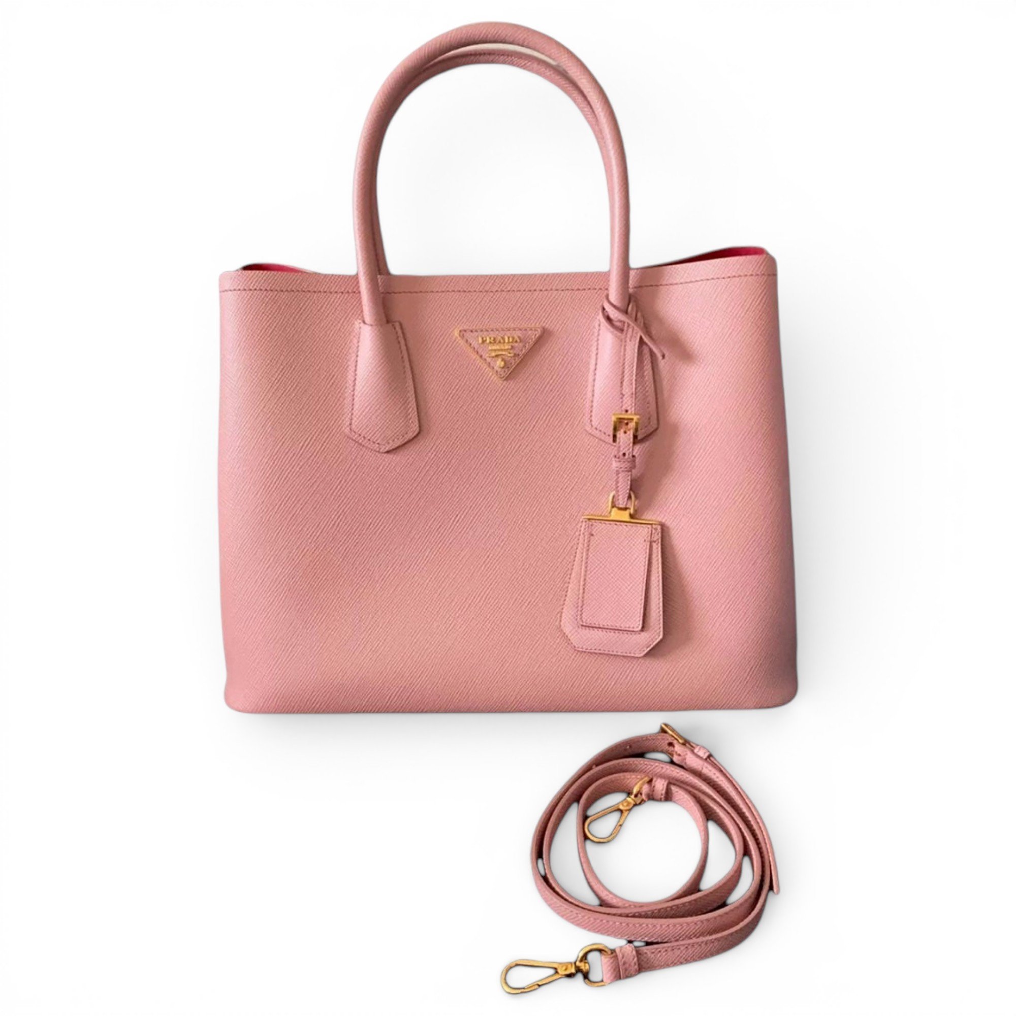 Double leather handbag