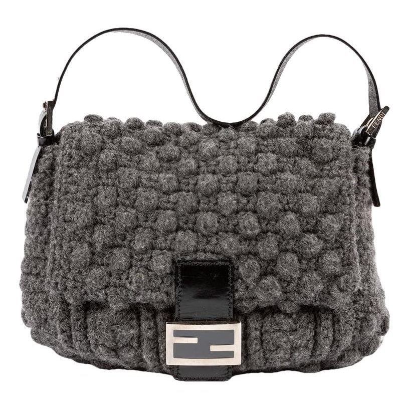 Baguette wool handbag