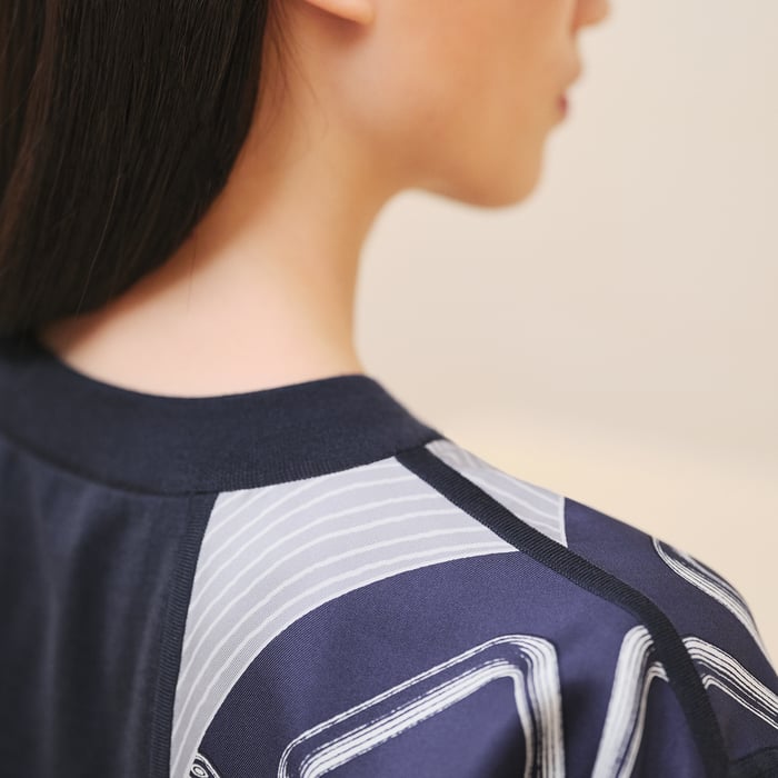 Bleu Noir "Effet Kaleidoscope" Short-sleeve Twillaine Sweater