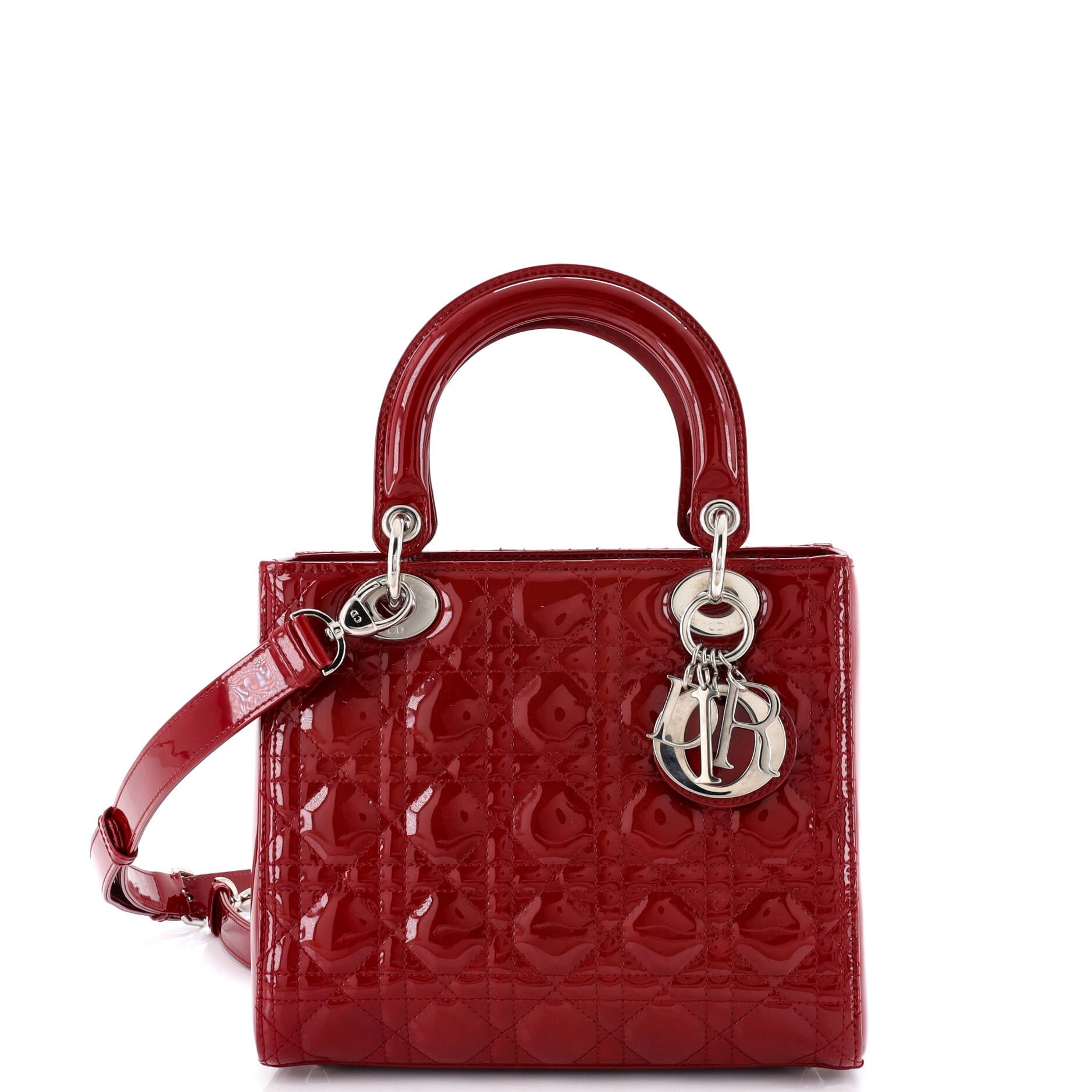 Dior Lady Dior Bag Cannage Quilt Patent Medium