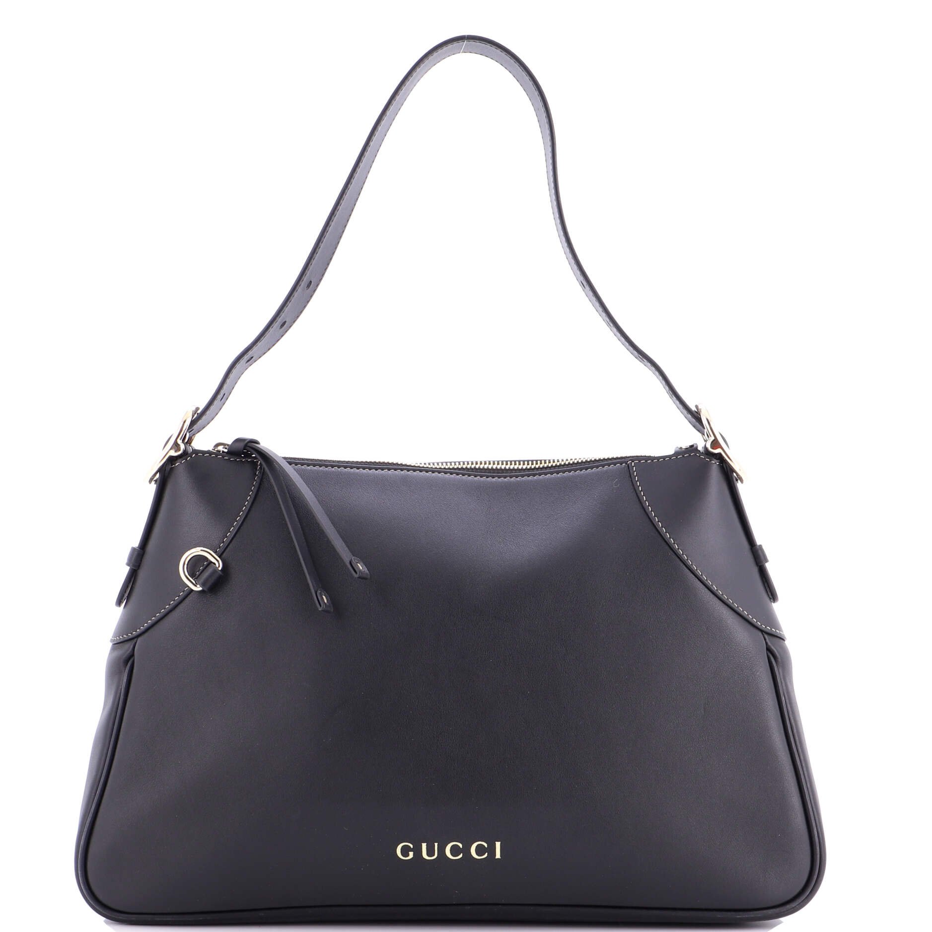 Gucci Emblem Shoulder Bag Leather Medium